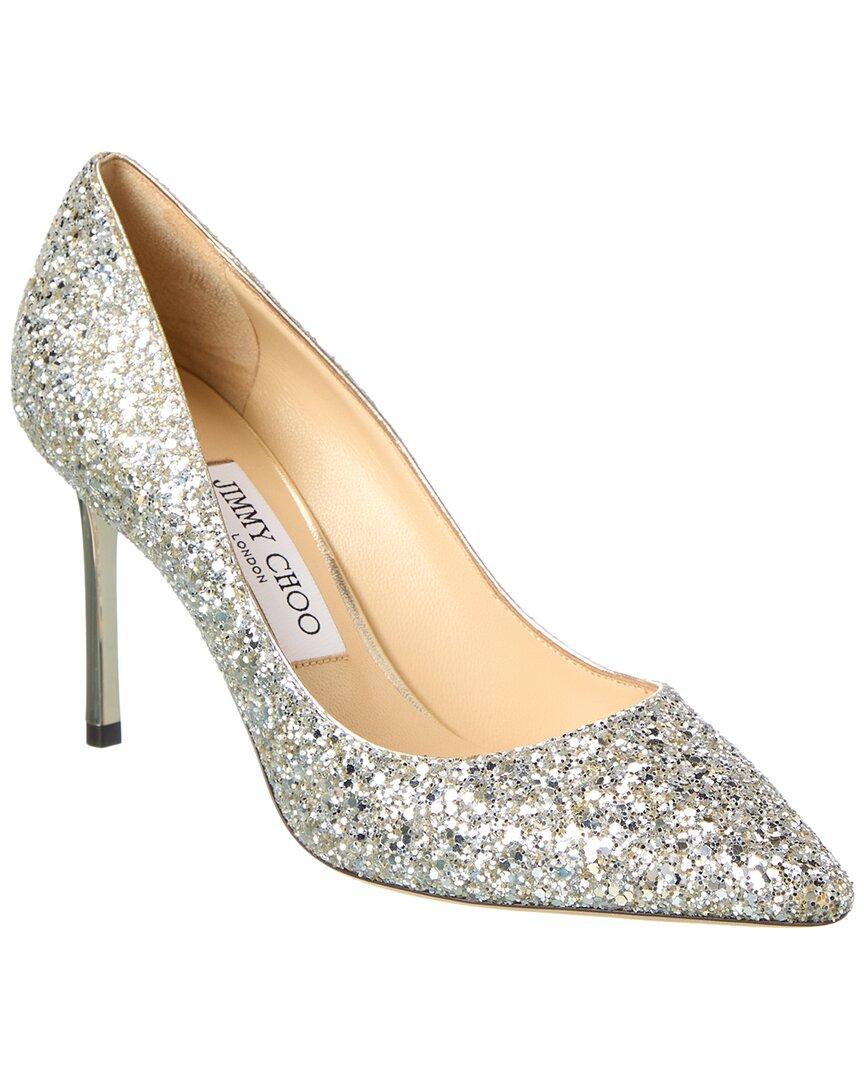 【15分のみ】 ROMY 85 / 37.5 ダスティグリッター Platinum Ice Dusty Glitter Pointy Toe Pumps | Romy 85