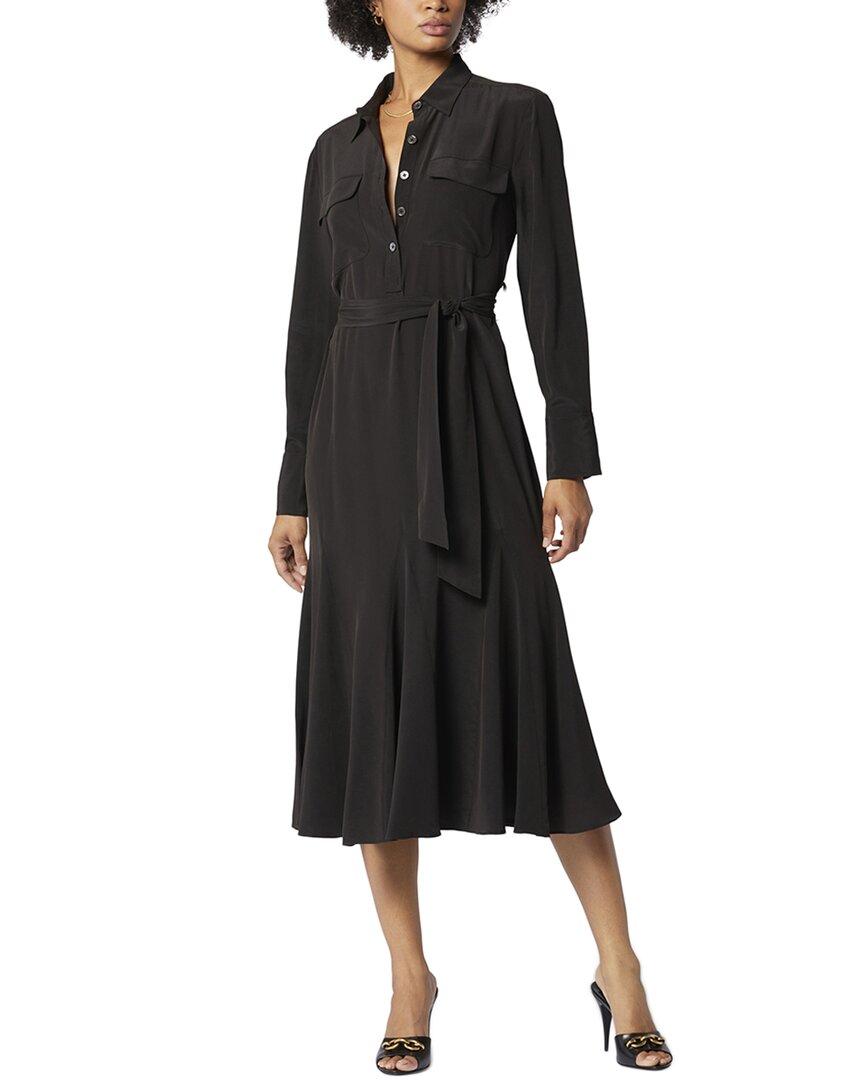 Equipment Lenora Silk Midi Dress in Black Lyst