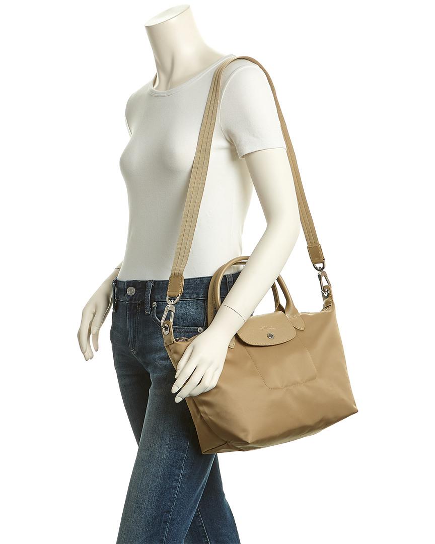 Longchamp Le Pliage Néo Small Canvas Top Handle Tote in Beige (Natural) |  Lyst