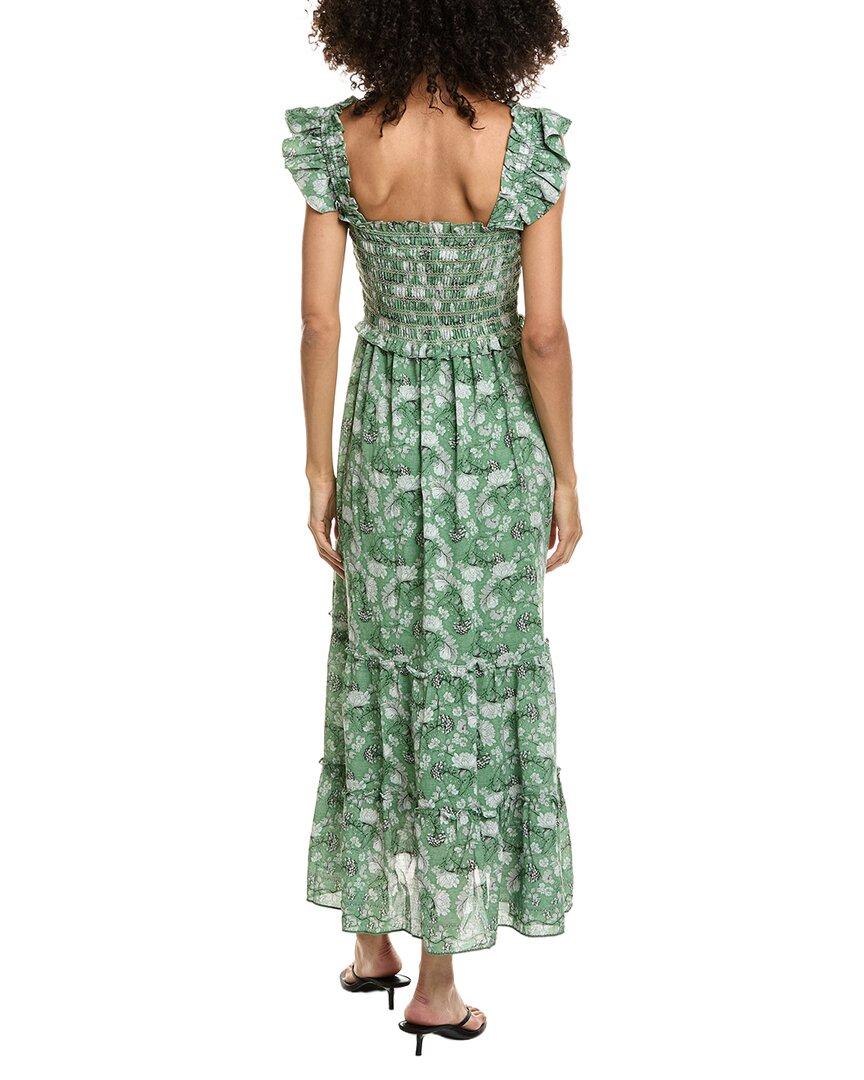 max edition maxi dress MAX STUDIO WOMEN'S PRINTED LONG V NECK MAXI DRESS FLORAL GREEN XS NEW! $128