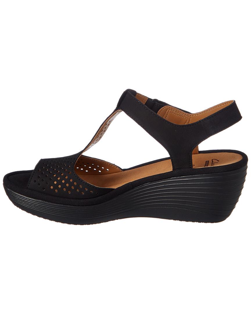 Clarks Collection Reedly Waylin Wedge Sandal in Black - Lyst