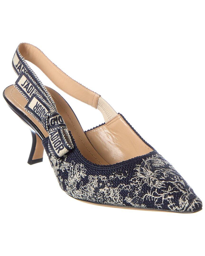 Dior J'a Canvas Slingback Pump in Blue Lyst