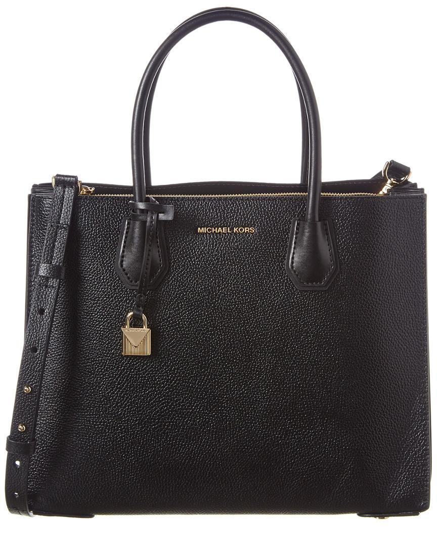 NWT AUTH MICHAEL KORS MERCER STUD & GROMMET LARGE CONVERTIBLE  TOTE-$378-BLACK