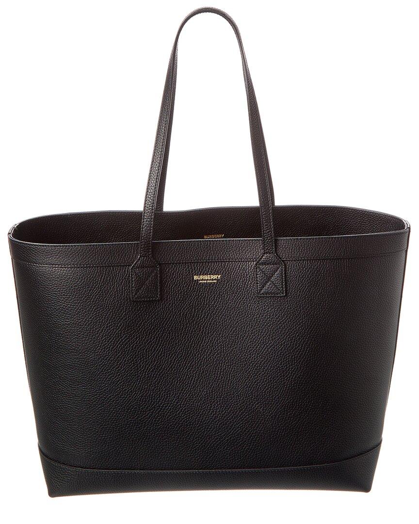 Burberry Medium Leather Tote in Black Lyst