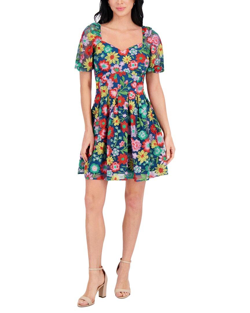 embroidered mesh sleeve dress Ever-Pretty Embroidered Mesh Double V Neck Midi Mother of the Bride Dress main image 1