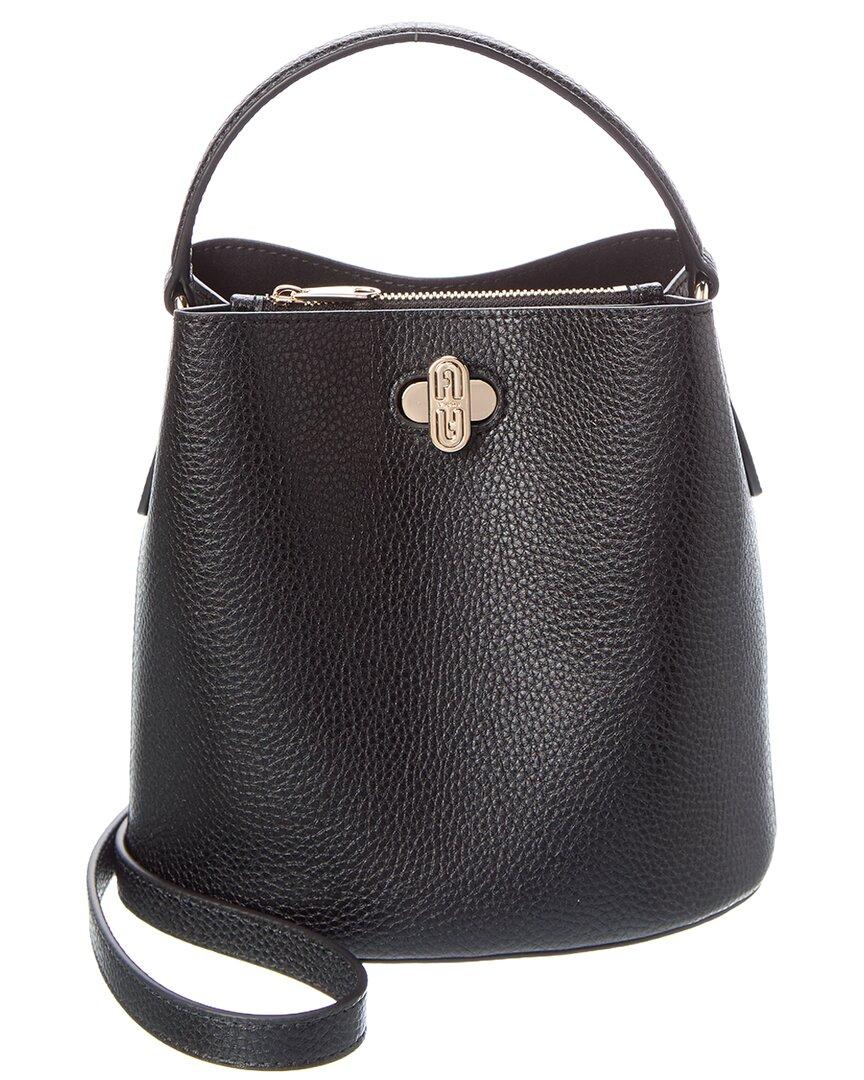 Furla Danae Mini Leather Bucket Bag in Black | Lyst