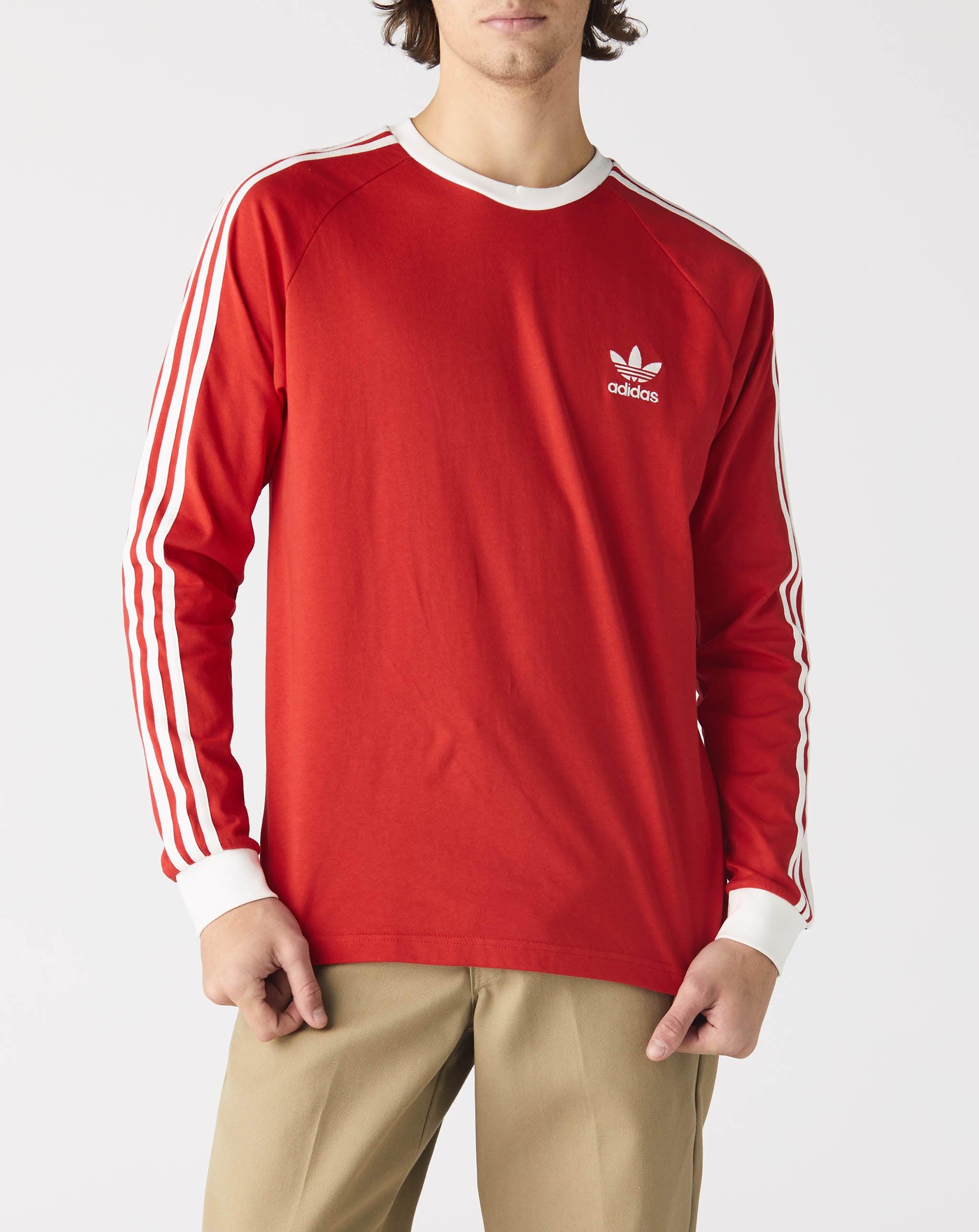 adidas Cotton 3-stripes Long Sleeve T-shirt in Vivid Red (Red) for Men |  Lyst
