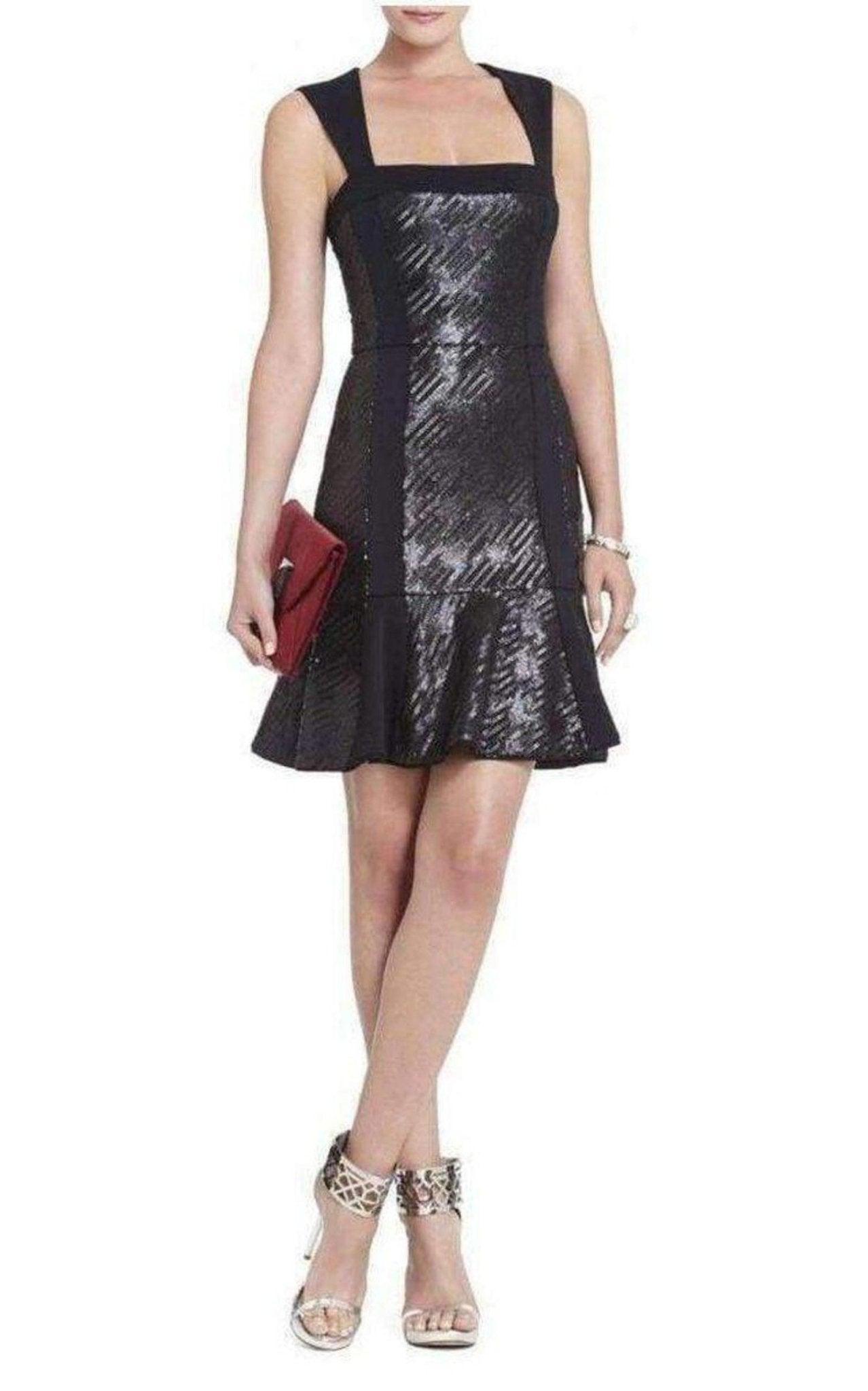 glitter short sleeve dress Leather Mini – BCBGMAXAZRIA main image 1