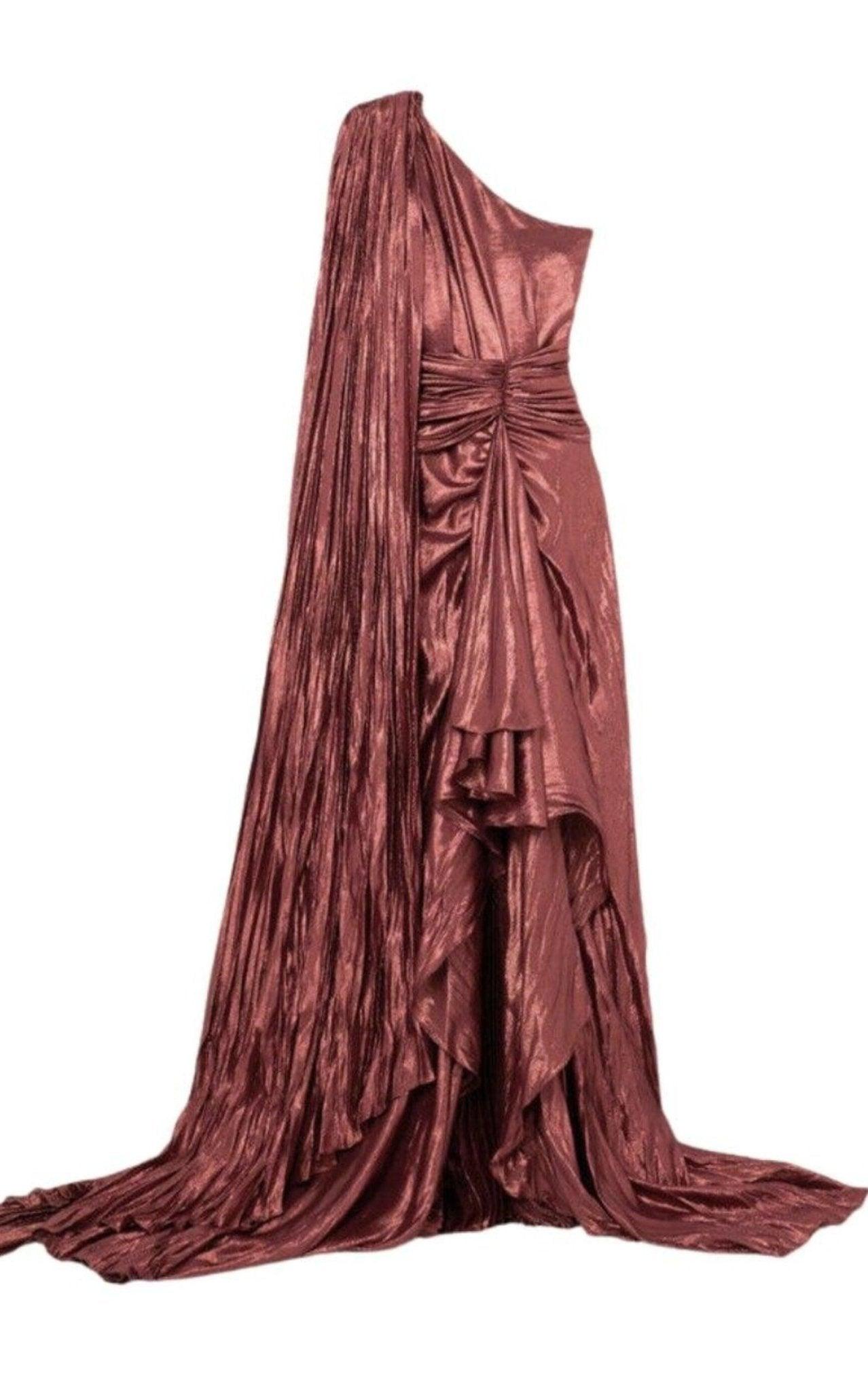 open lace back dress Gucci Long Red Viscose Dress with Ruffle and Black Velvet Belt sz 4 l  Michael's Luxury Consignment – Michael's Consignment NYC main image 1