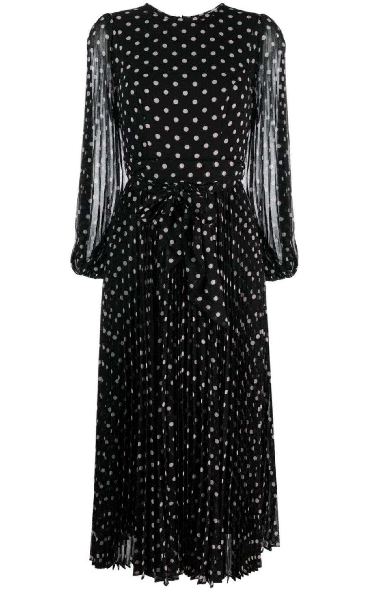 Zimmermann Polka Dot-print Pleated Dress in Black | Lyst