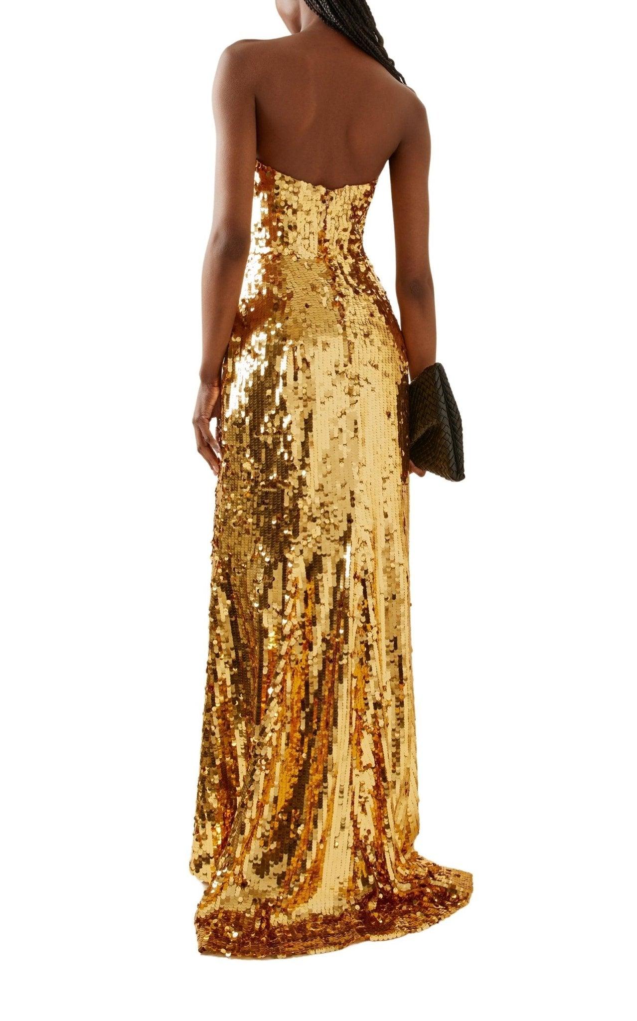 Carolina Herrera Sequin-embellished Gown in Metallic | Lyst