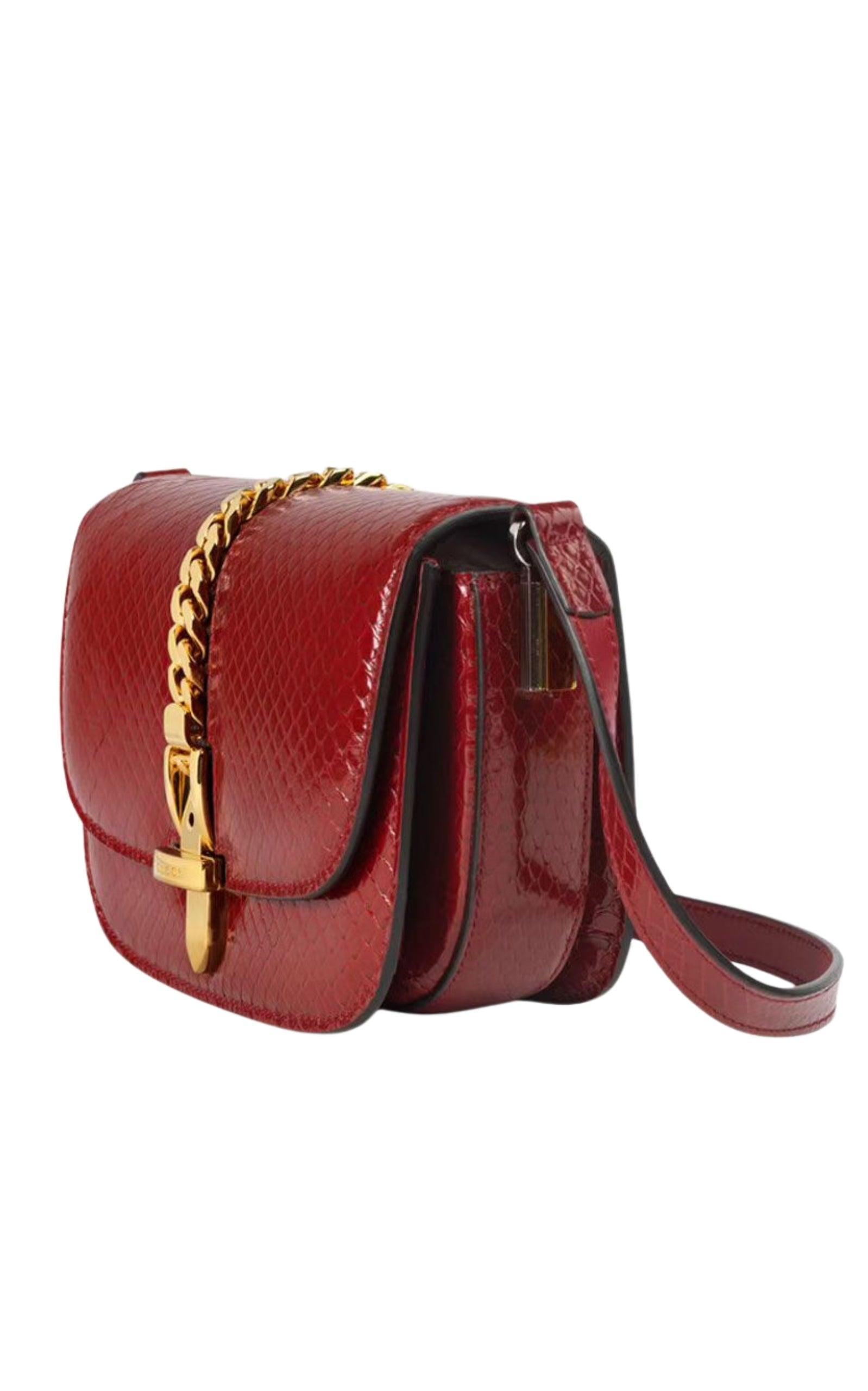 Gucci Sylvie 1969 Python Mini Shoulder Bag in Red Lyst UK