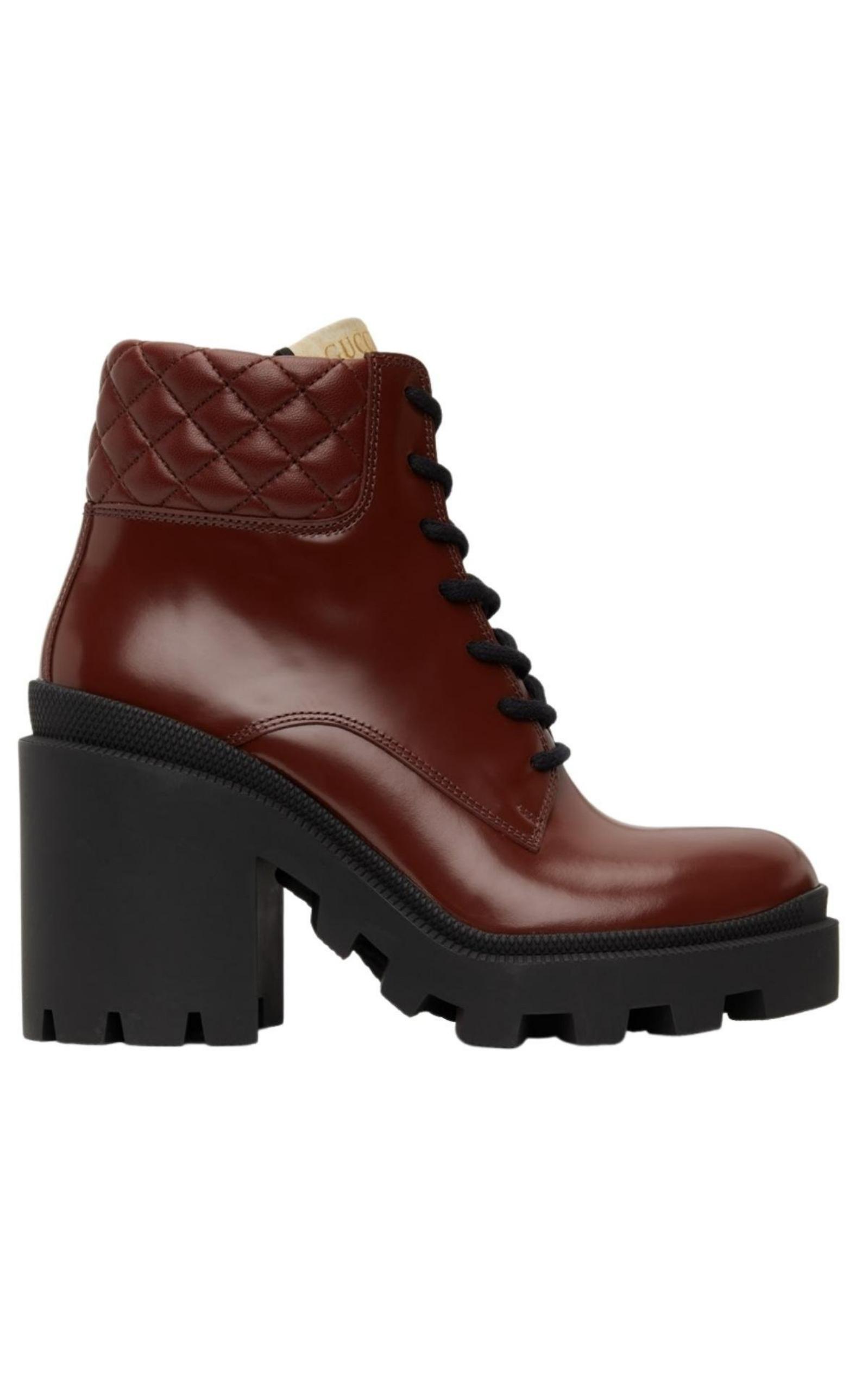 Gucci Red Trip Ankle Boots in Brown Lyst
