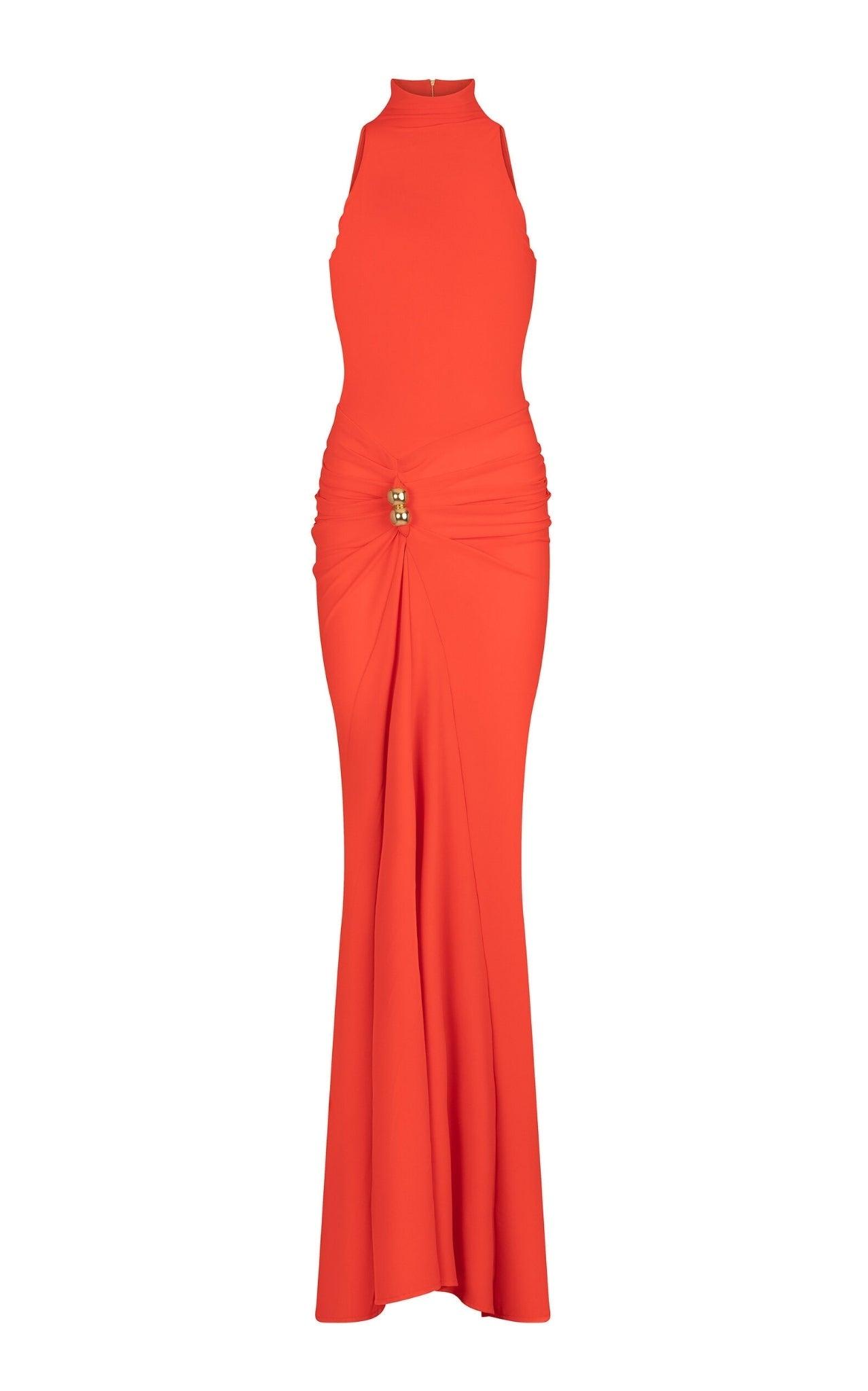 knee length dresses for ladies Silvia Tcherassi Fiore Striped Twist Tunic Maxi Dress