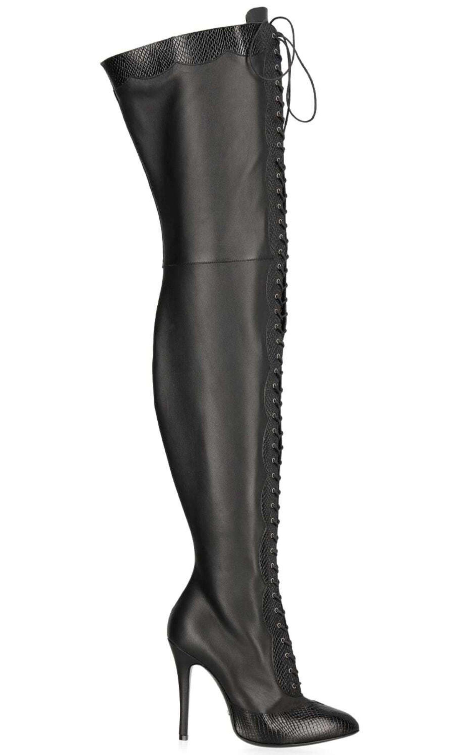 Over the knee cheap boots lace up front