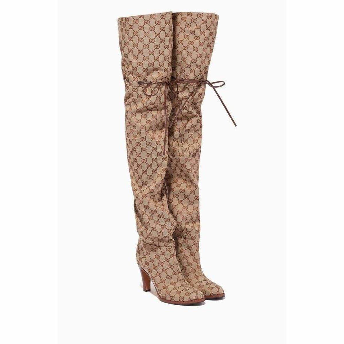 Gucci Original GG Over-the-knee Boots in Brown | Lyst