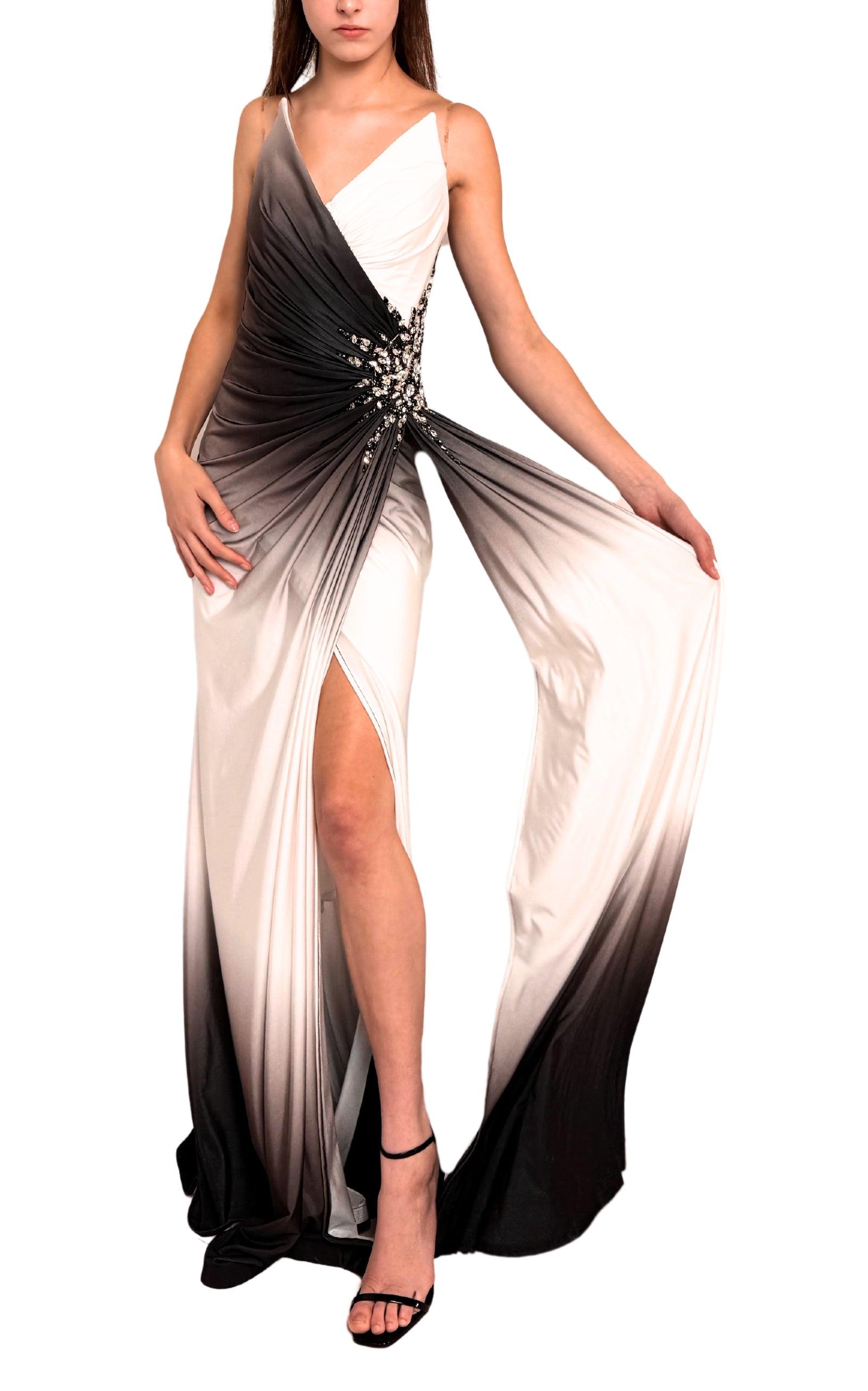 Cult Moda Rhinestone Embellished White Ombre Party Dress To Impress in Black  | Lyst
