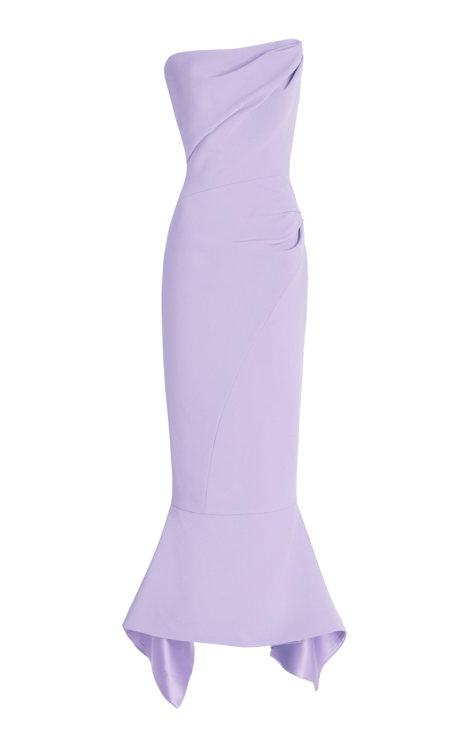 パーティードレス Suffix Strapless Lilac Crepe Midi Dress Maticevski Suffix Strapless Lilac Crepe Midi Dress in Purple