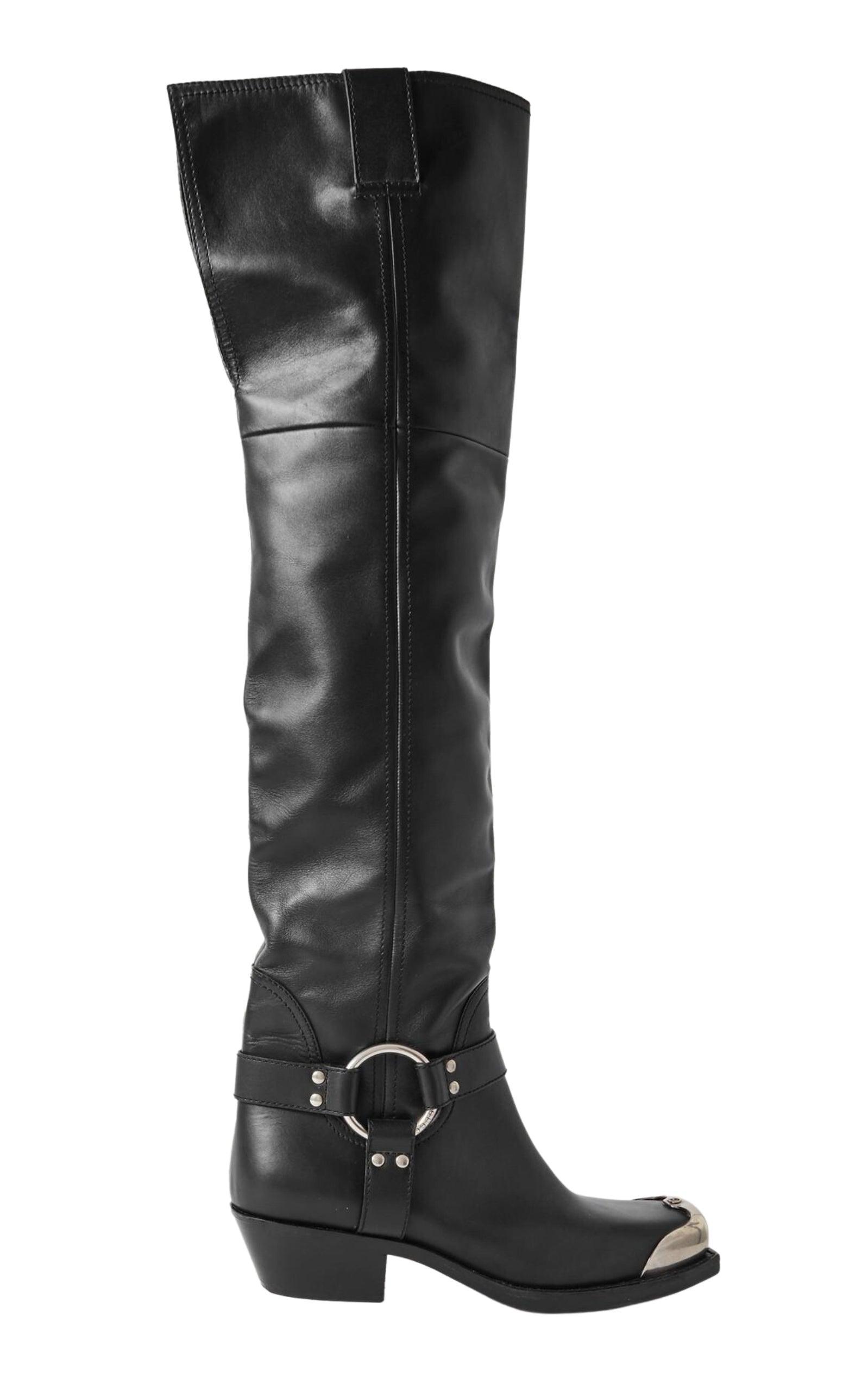Gucci Opal Over The Knee Leather Boots in Black | Lyst