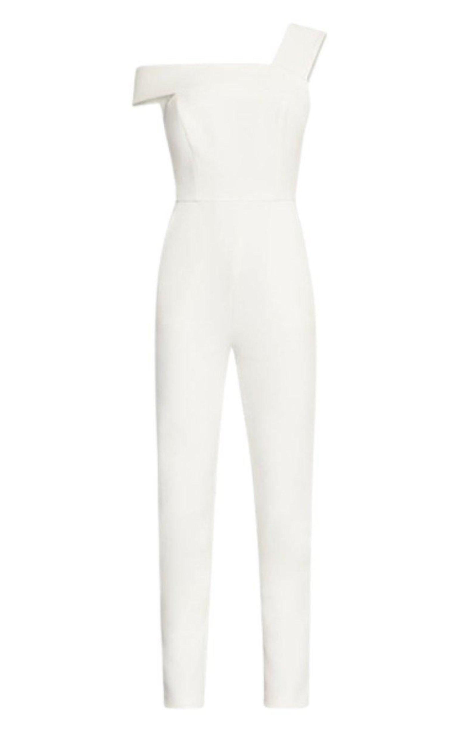 BCBGMAXAZRIA White Haida One shoulder Jumpsuit Lyst