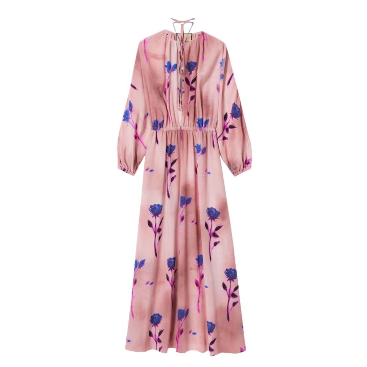 chinese dress ladies Gucci Maxi Dress Gown Rayon Silk, Size Small Black  Nadine Krakov  Collection