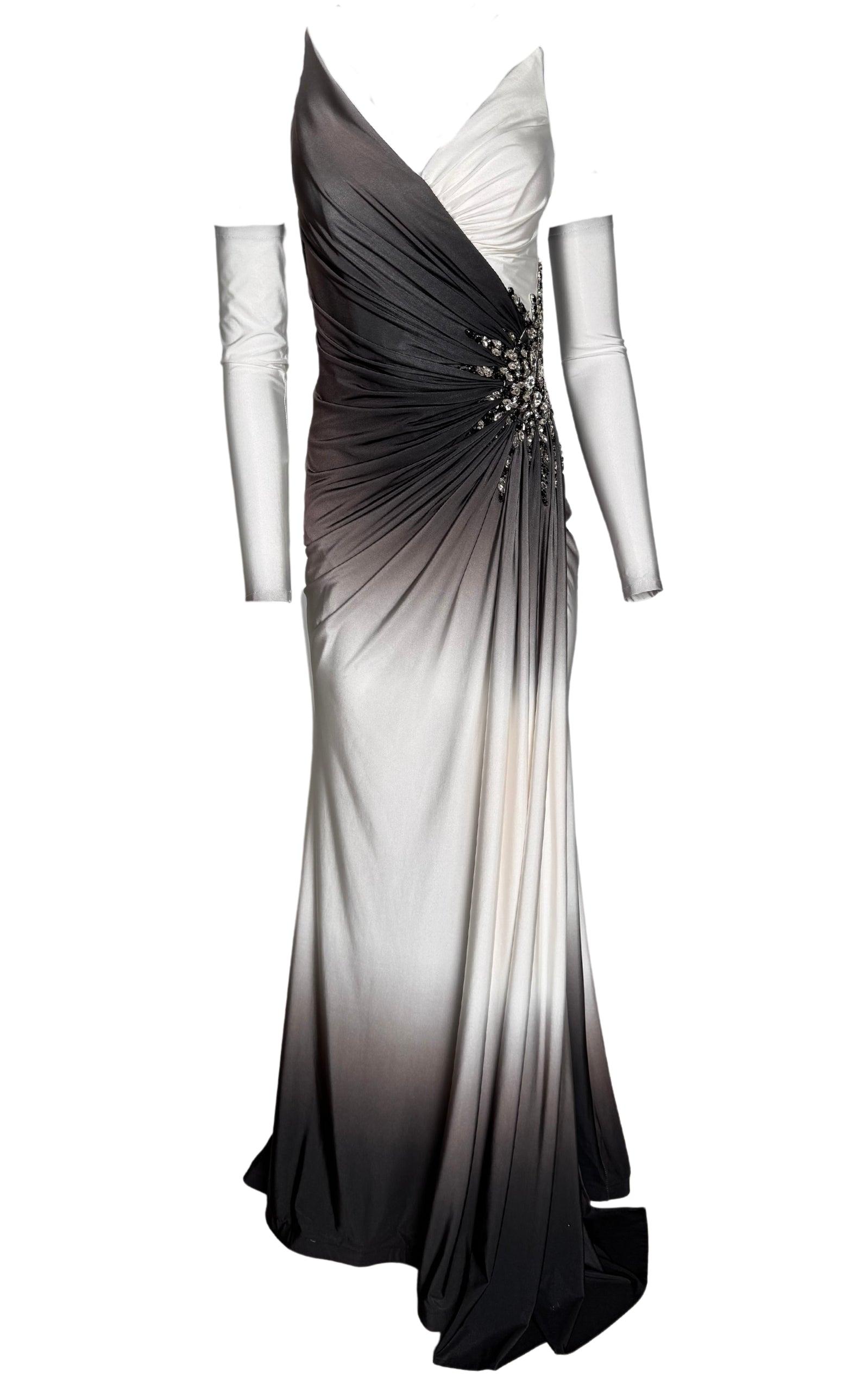 Cult Moda Rhinestone Embellished White Ombre Party Dress To Impress in  Black | Lyst