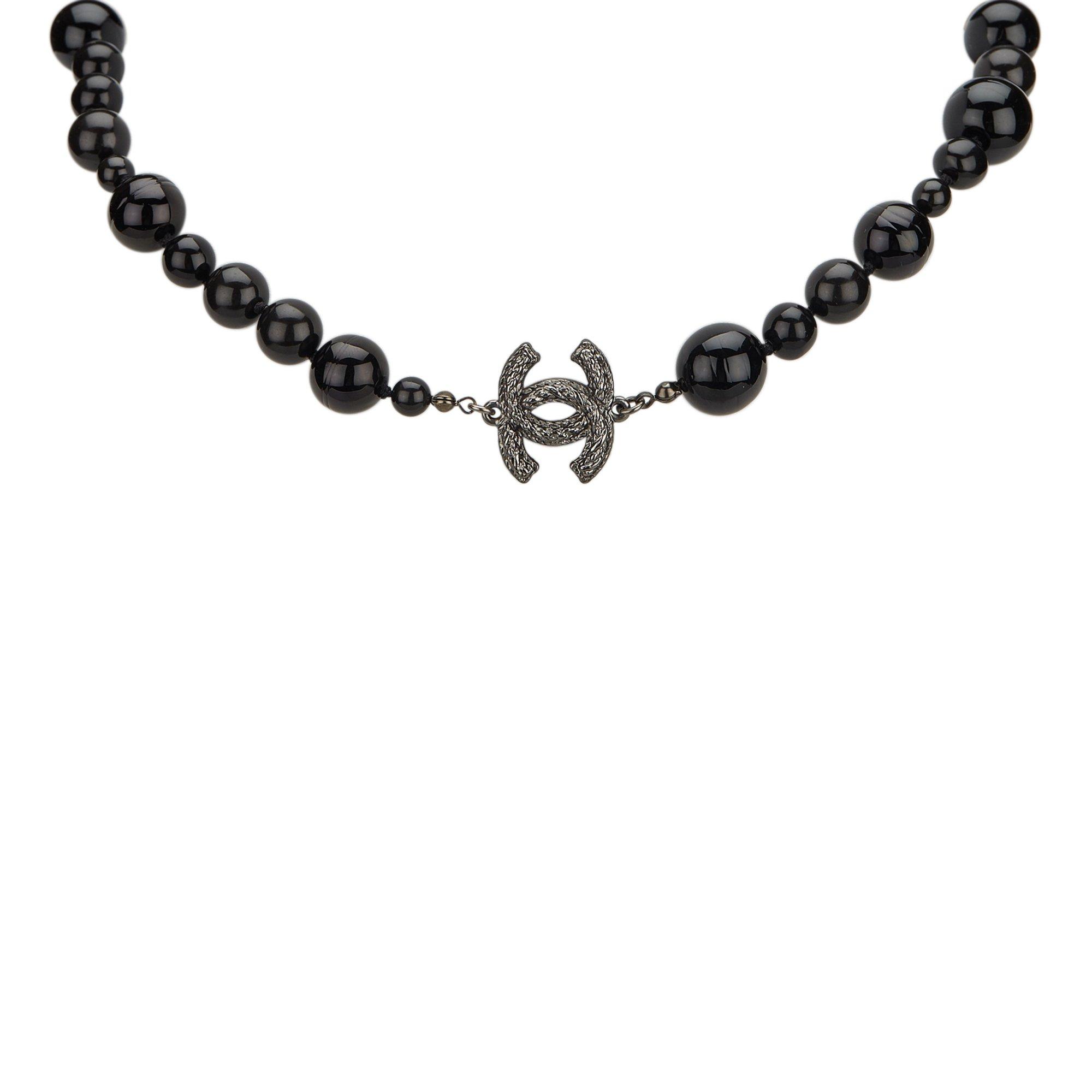 Chanel \n Black Pearl Necklace | Lyst