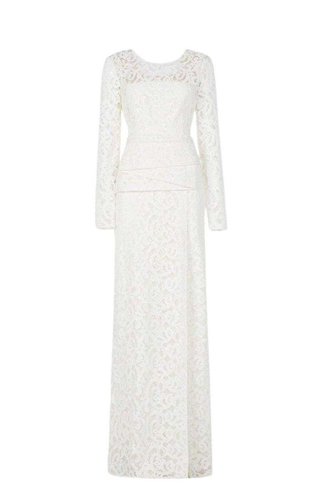 de la vali silentium flounce-sleeve lace mini dress SILENTIUM LACE MAXI DRESS IN BLACK – DE LA VALI OFFICIAL main image 1