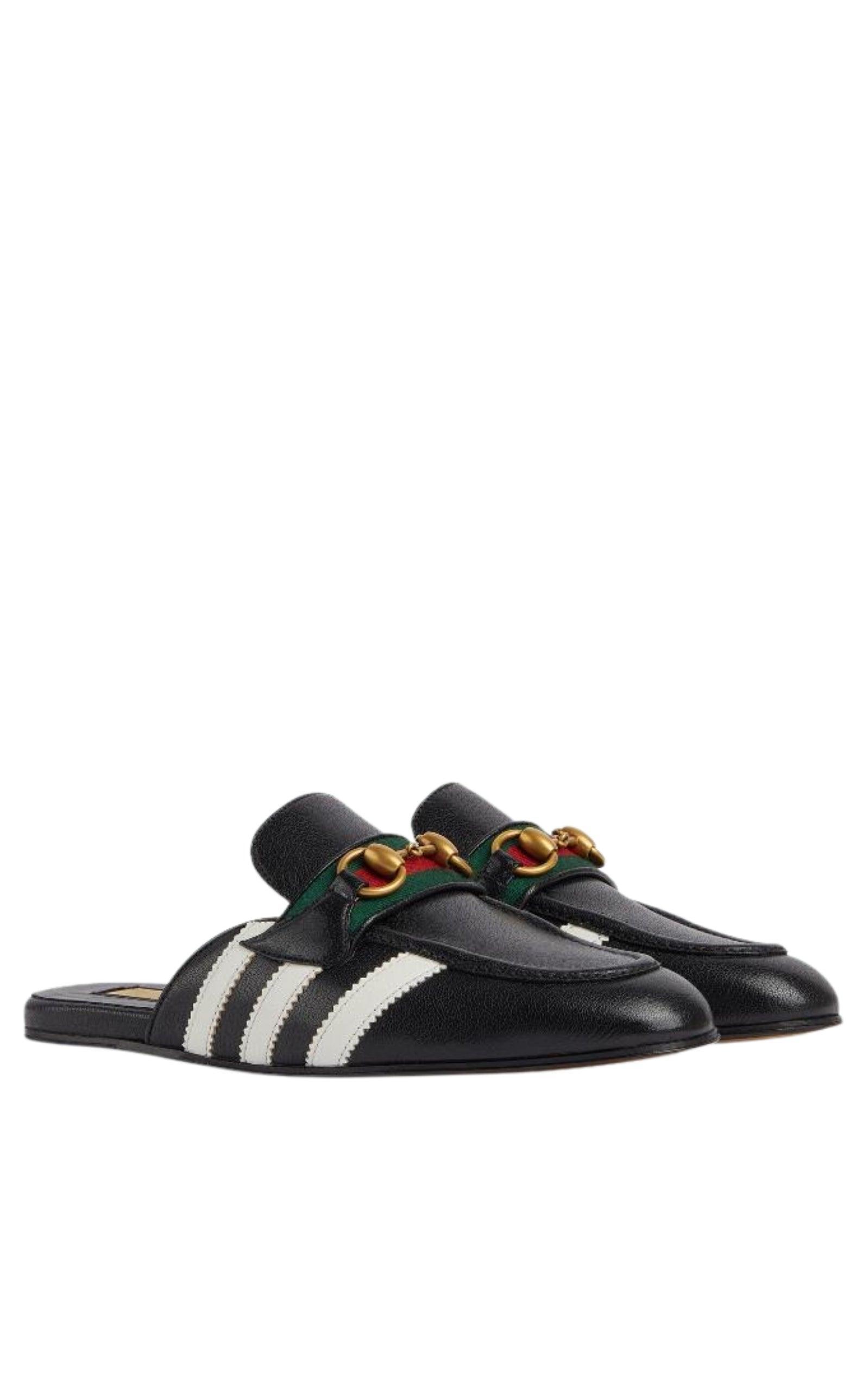 Gucci Horsebit X Adidas Leather Slipper In Black | Lyst
