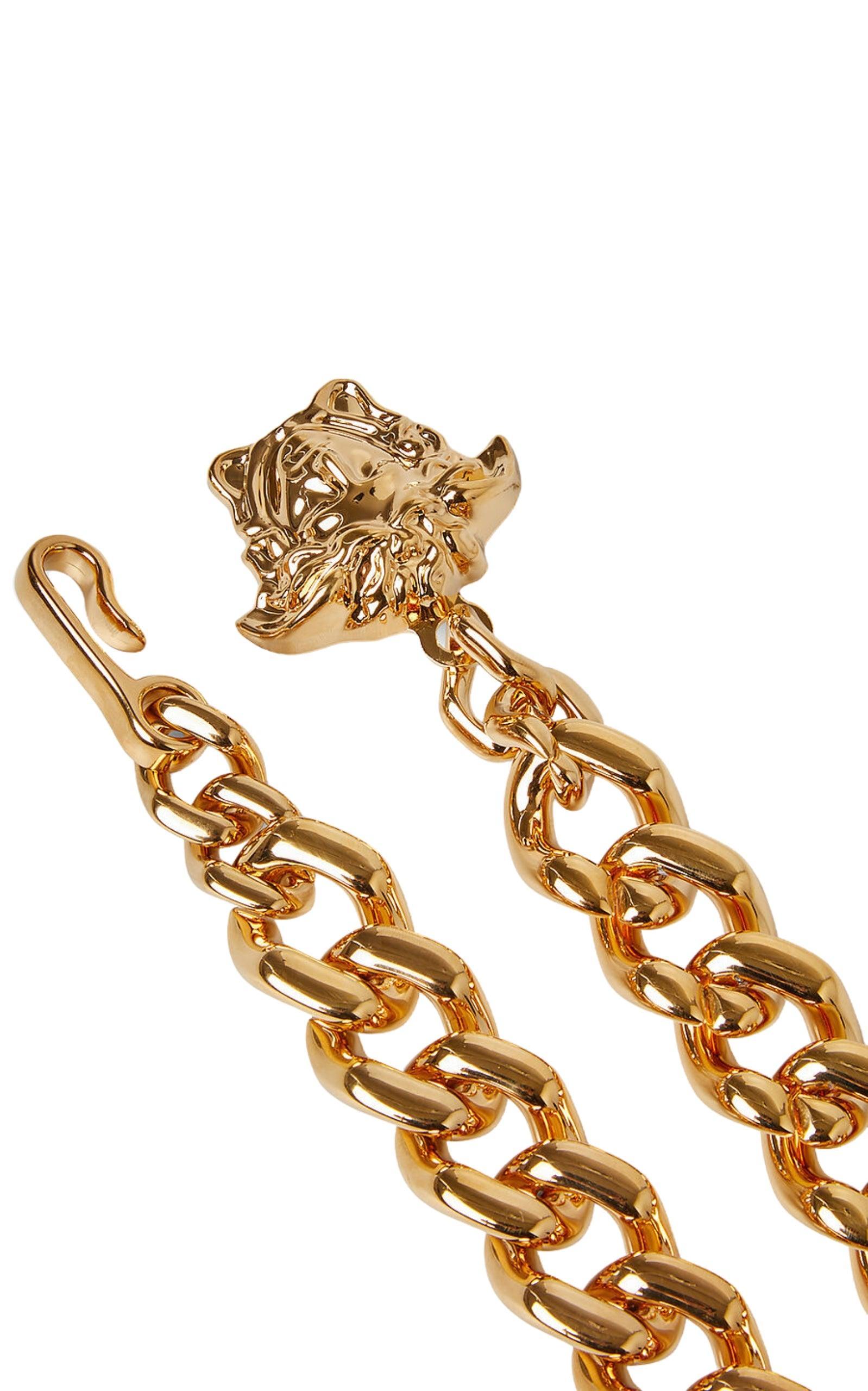Versace La Medusa Oversized Chain Link Belt in Metallic | Lyst