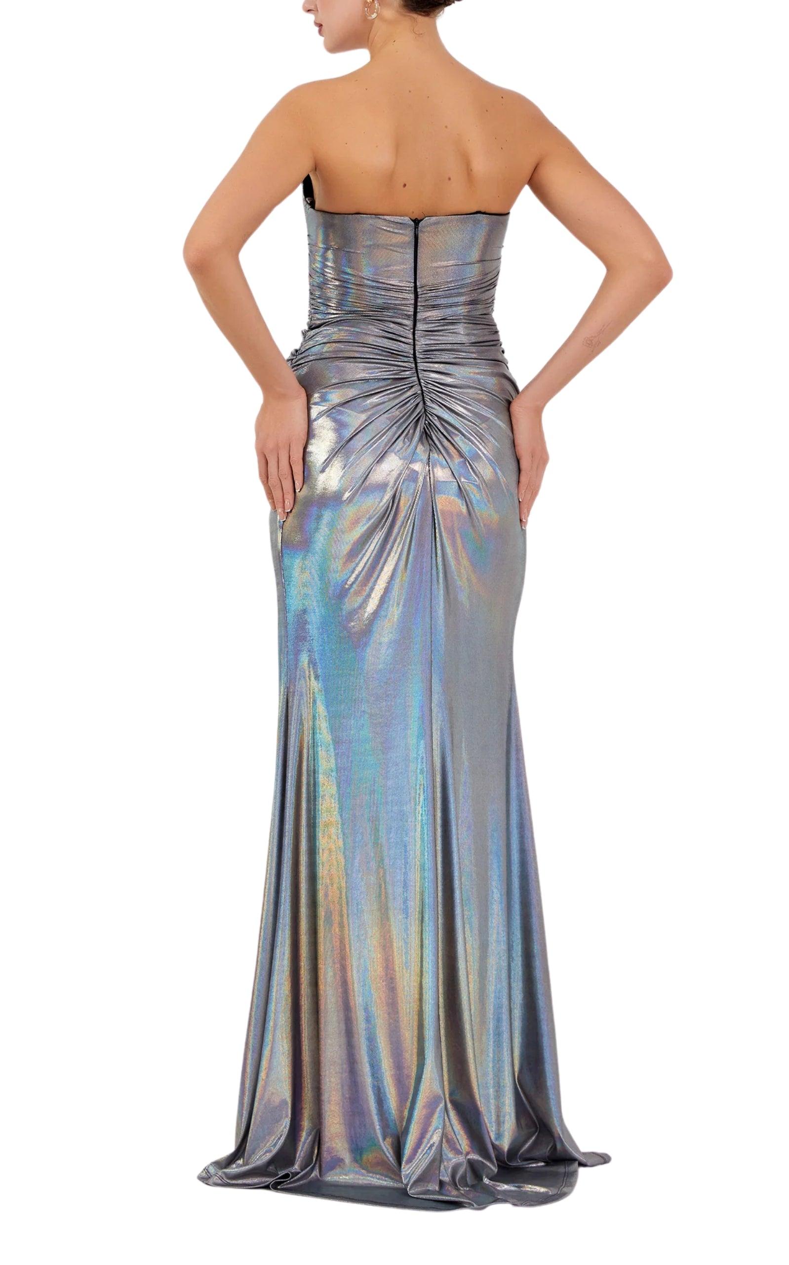 Cult Moda Silver Metallic Cocktail Dress | Lyst UK