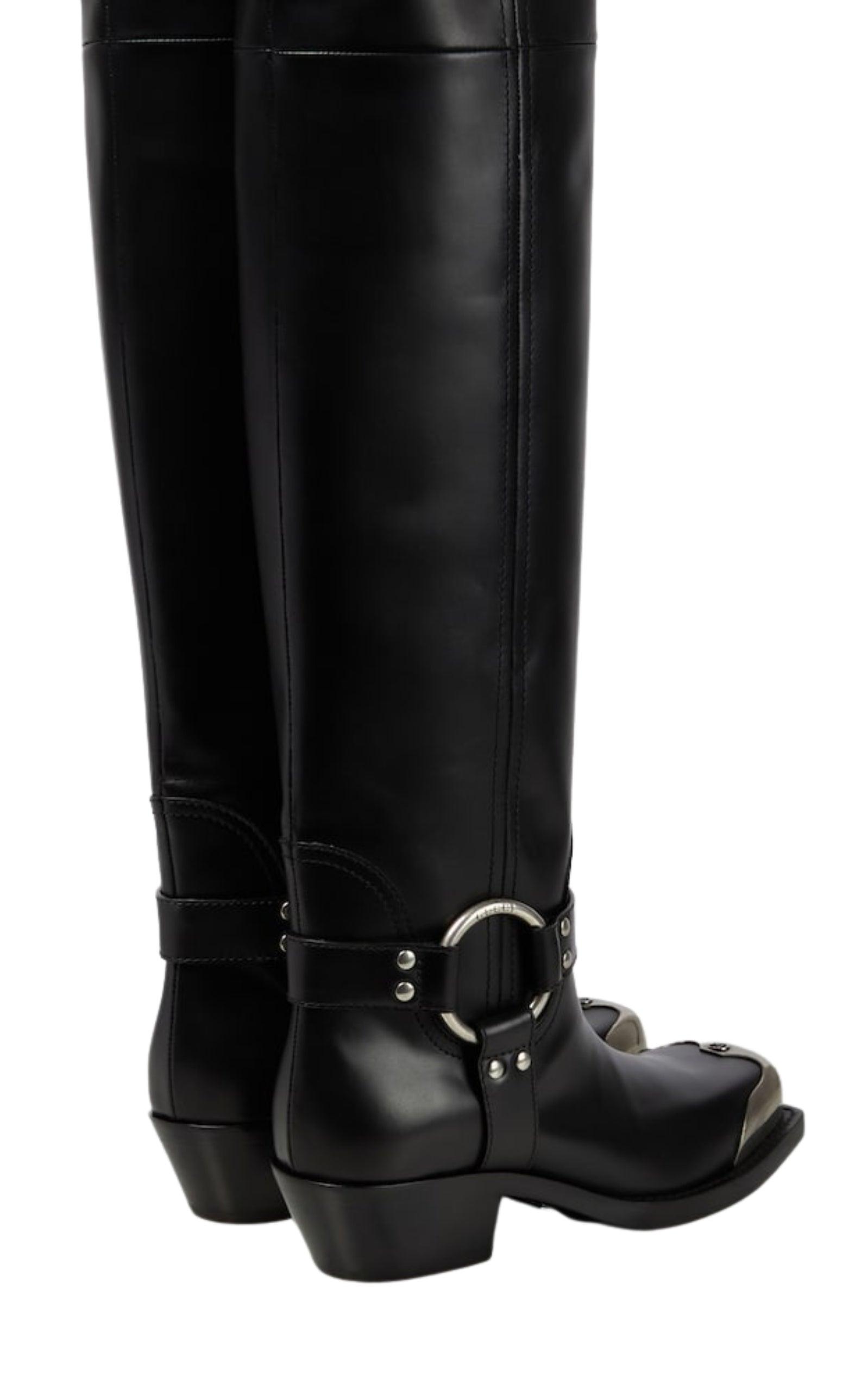 Gucci Opal Over The Knee Leather Boots in Black | Lyst