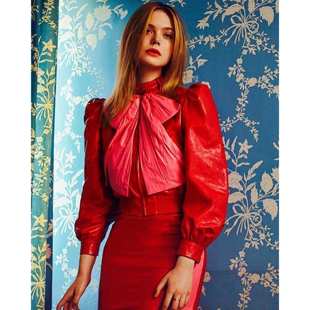 gucci leather jacket with bow