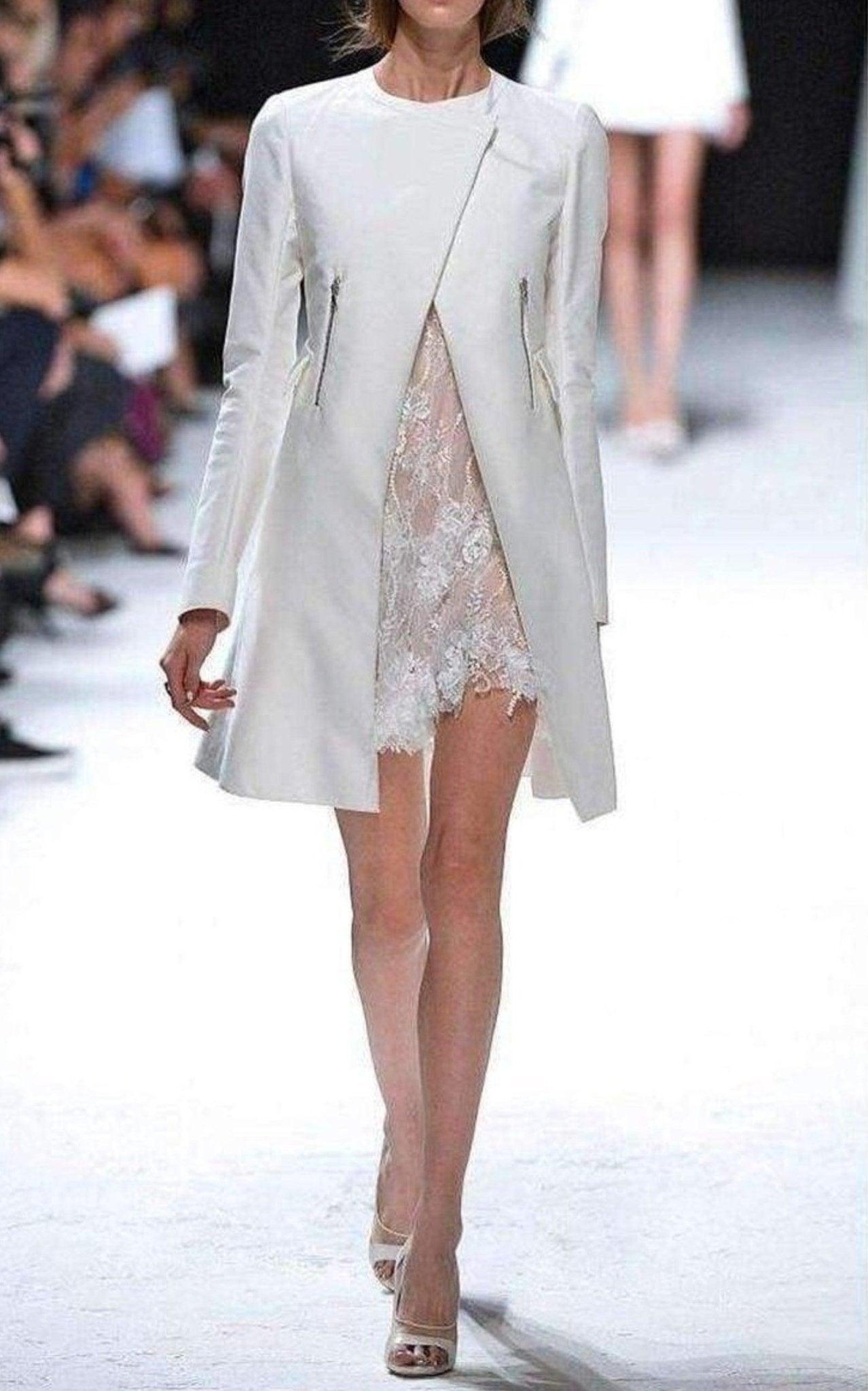 Nina Ricci White Cotton Blend Lace Dress | Lyst