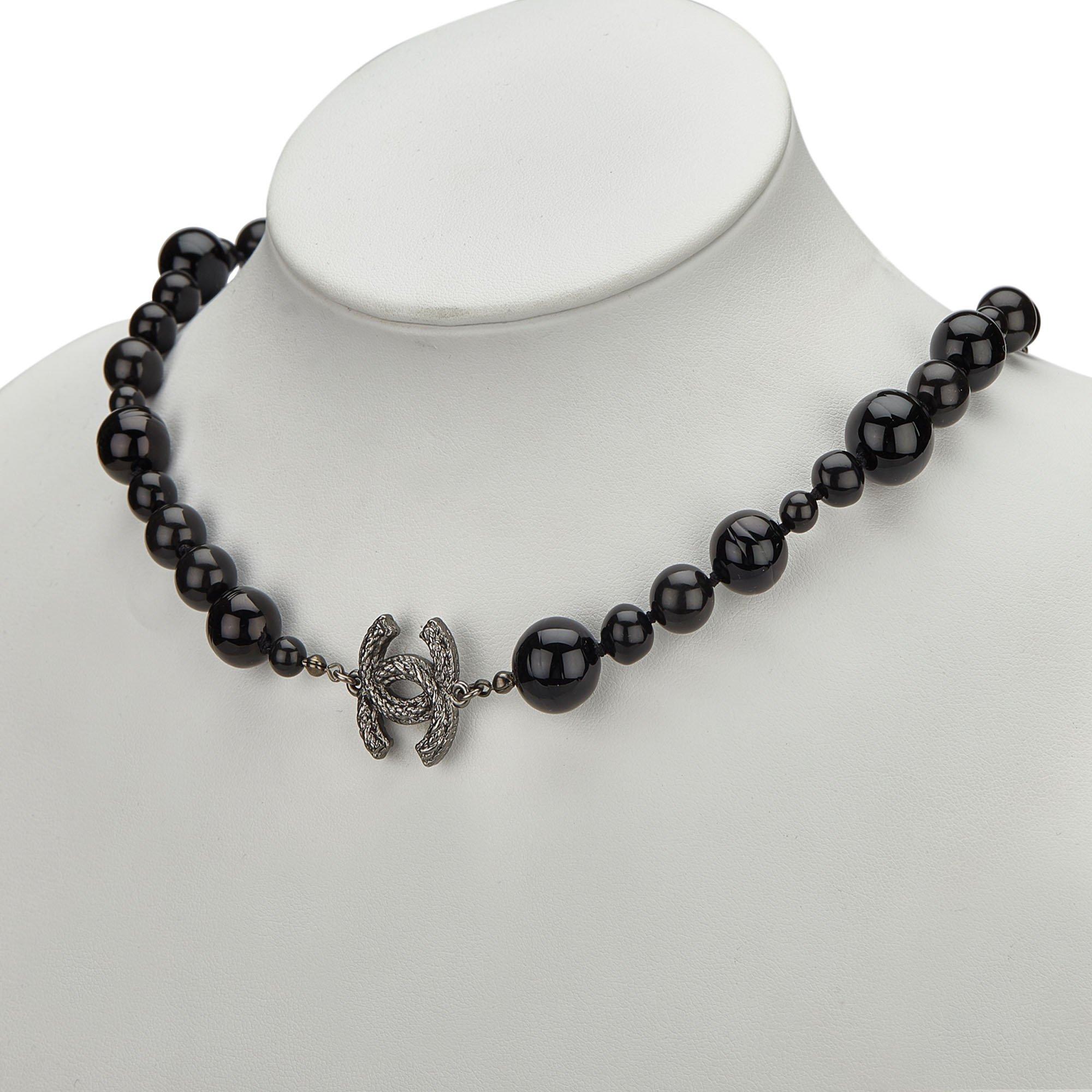 Chanel \n Black Pearl Necklace | Lyst