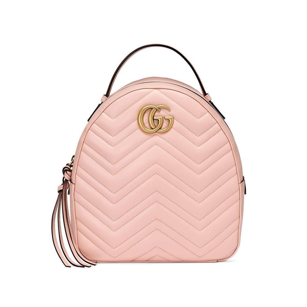Gucci Pink GG Marmont Leather Backpack | Lyst