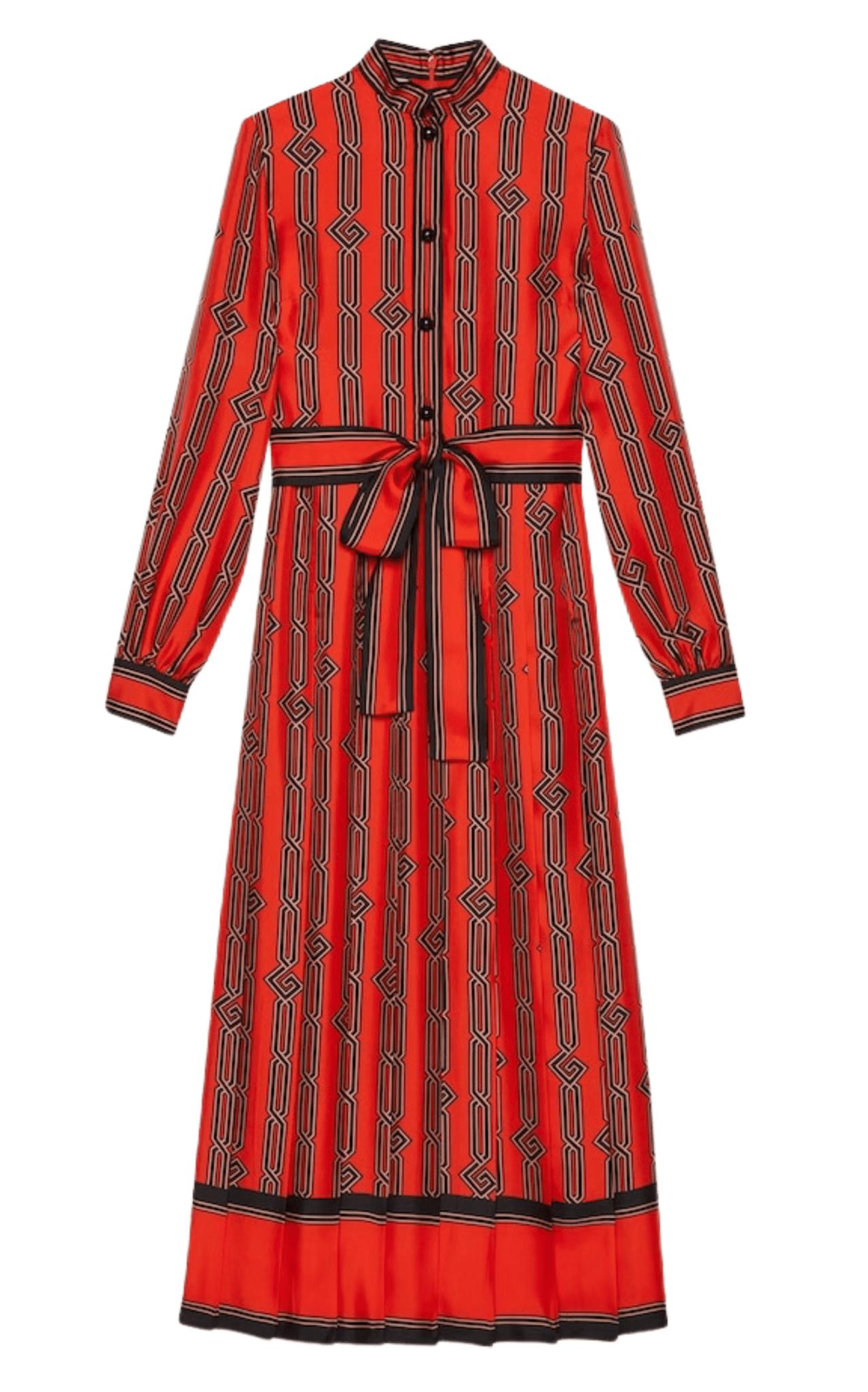 green emerald velvet dress Gucci Long red dress with flower embroidery