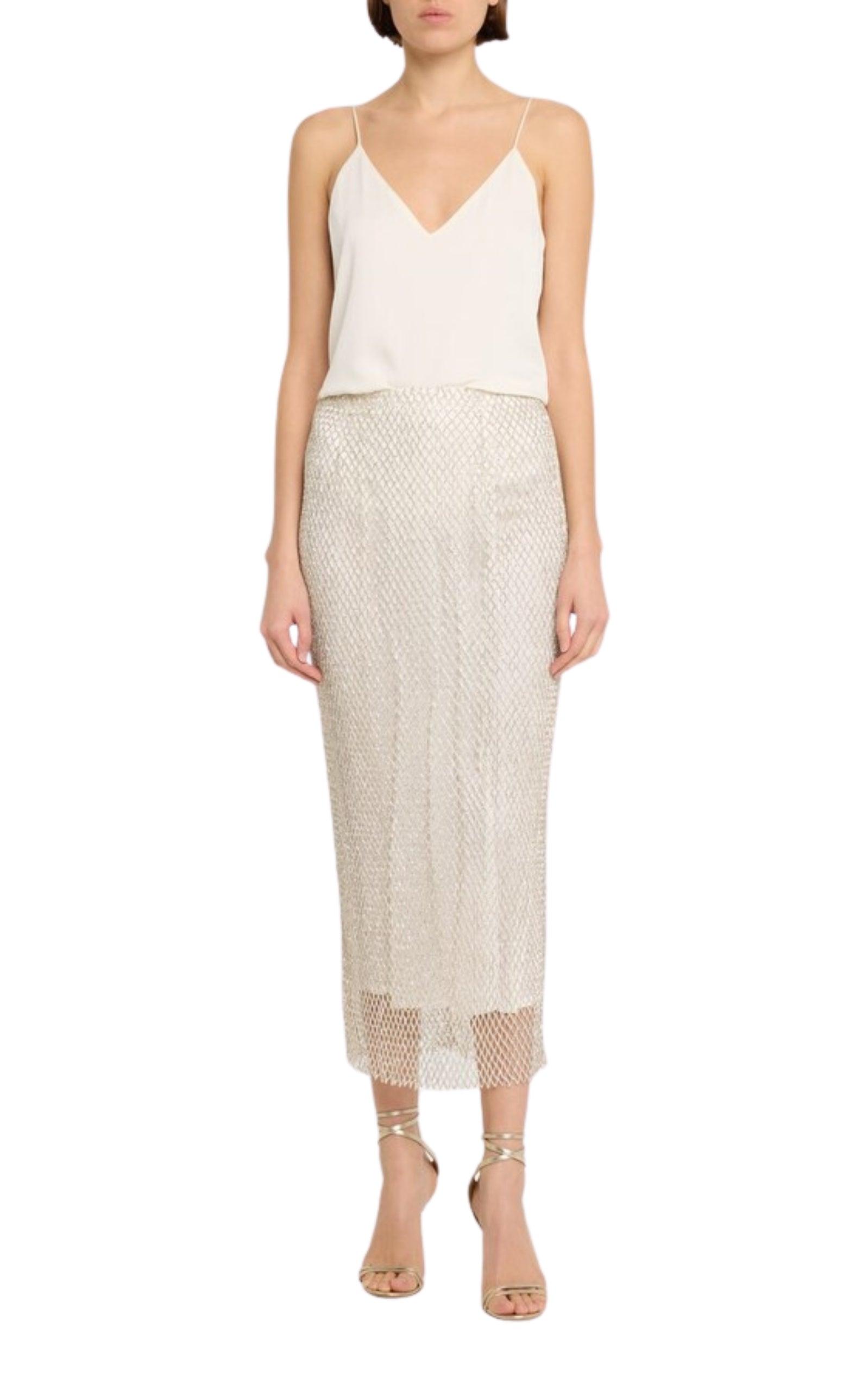 スカート Ulla Mesh Rhinestone-Embellished Pencil Skirt Markarian Ulla Mesh Rhinestone-embellished Pencil Skirt in
