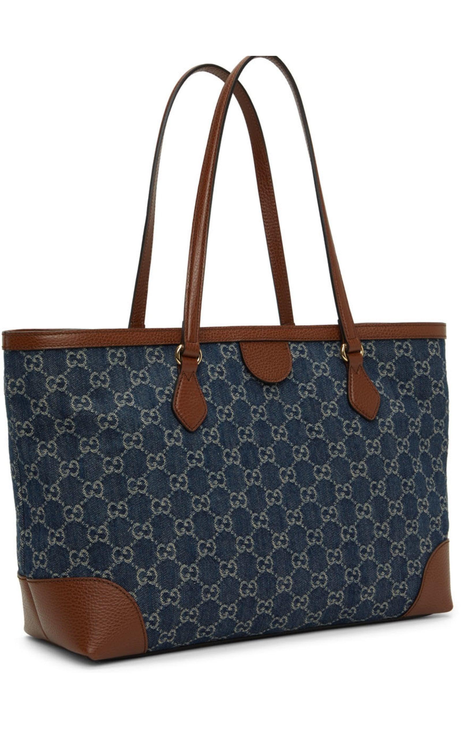 Gucci blue tote deals