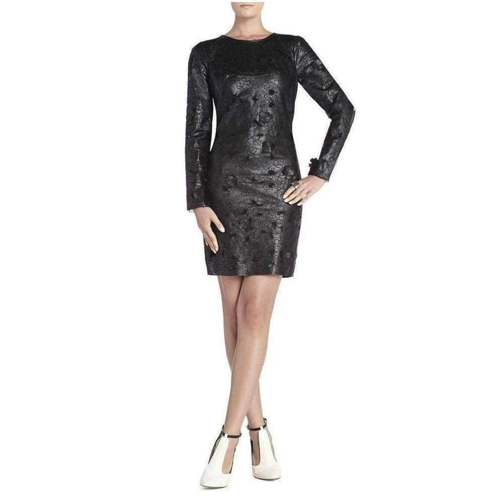 bcbg leather dress