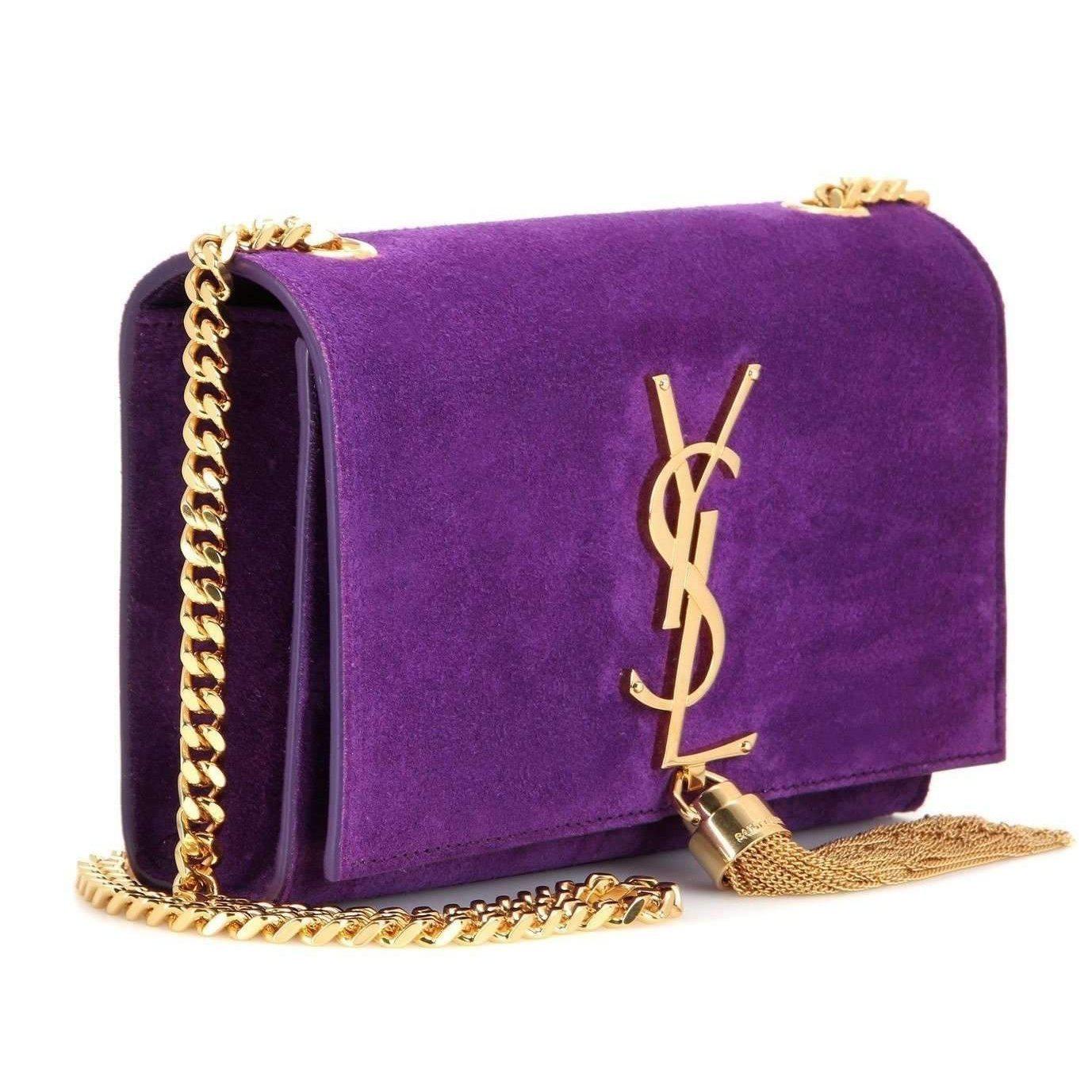 ⬛...㋡...↪  COLOR "MORADO" "LILA"  ↩...㋡...⬛ - Página 4 Saint-laurent--Ysl-Purple-Suede-Small-Monogram-Tassel-Bag