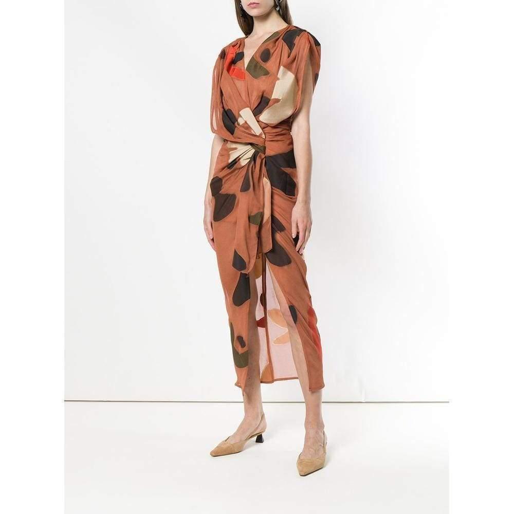 Jacquemus La Robe Henri Print Drape Midi Dress | Lyst UK