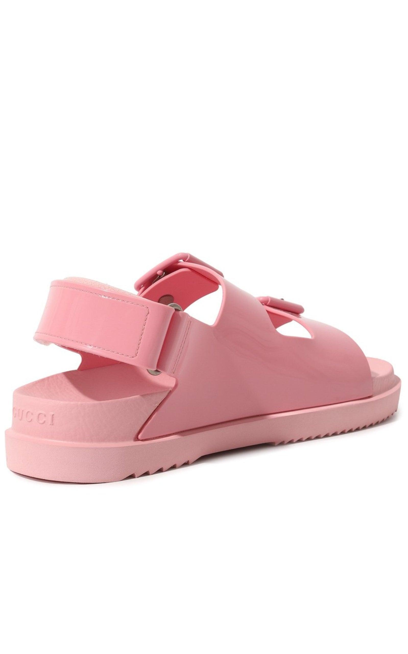Gucci Double G Rubber Sandals in Pink | Lyst UK
