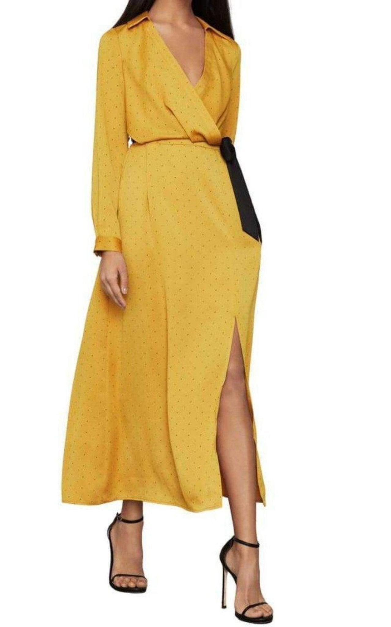 bcbg yellow maxi dress BCBGMaxazria Farrah Gown in Firefly TrenLend