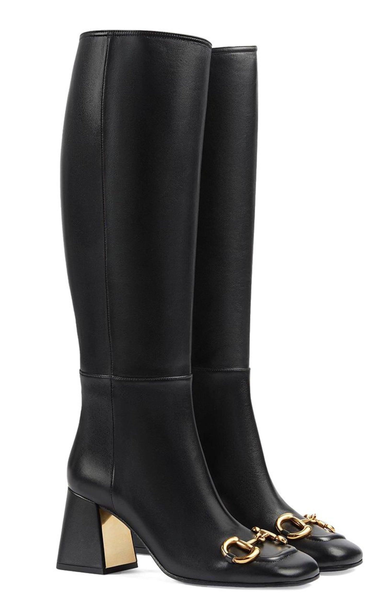 Gucci Kids Horsebit knee-high boots - Black