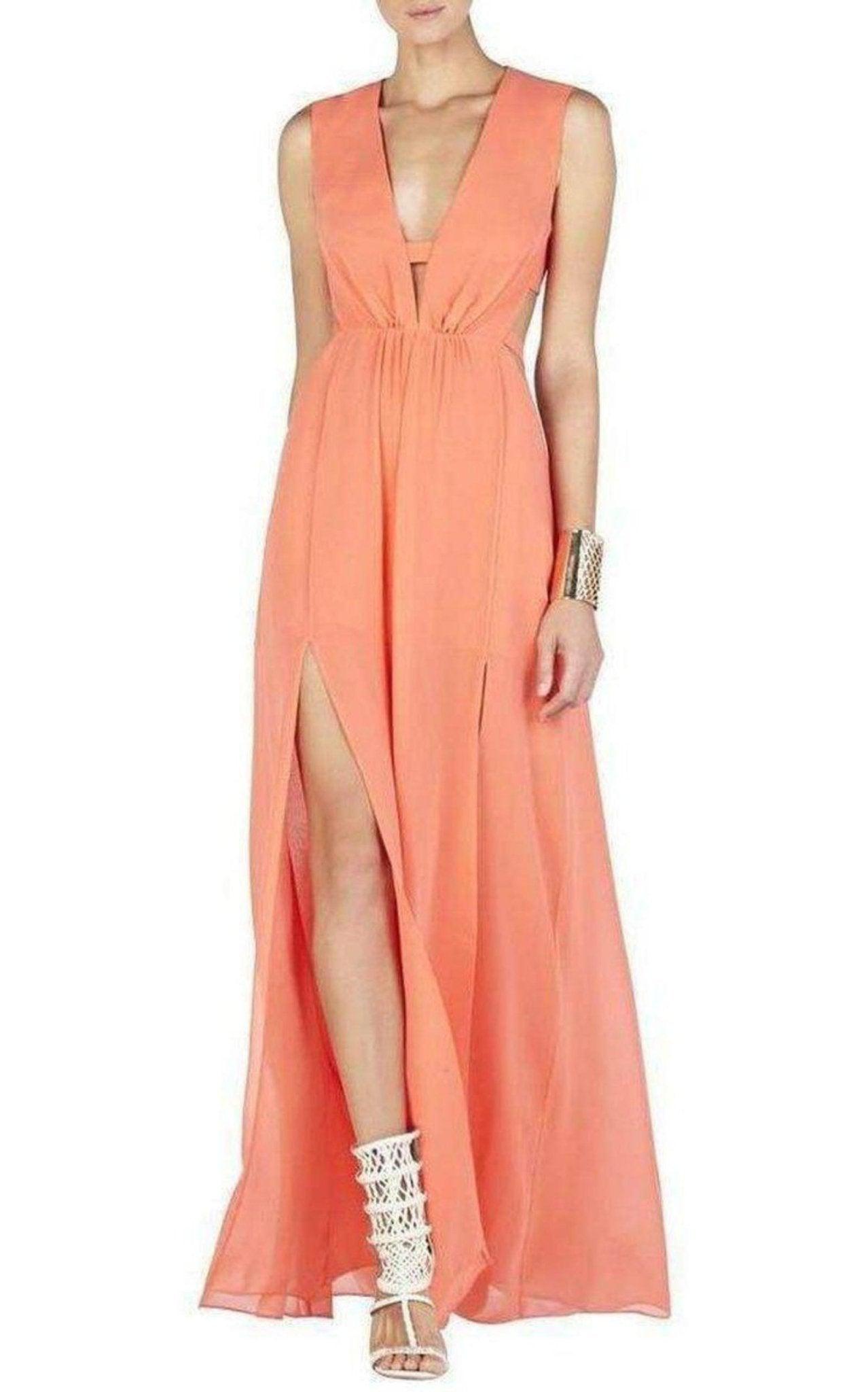 open lace back dress Pleated Gown – BCBGMAXAZRIA main image 0
