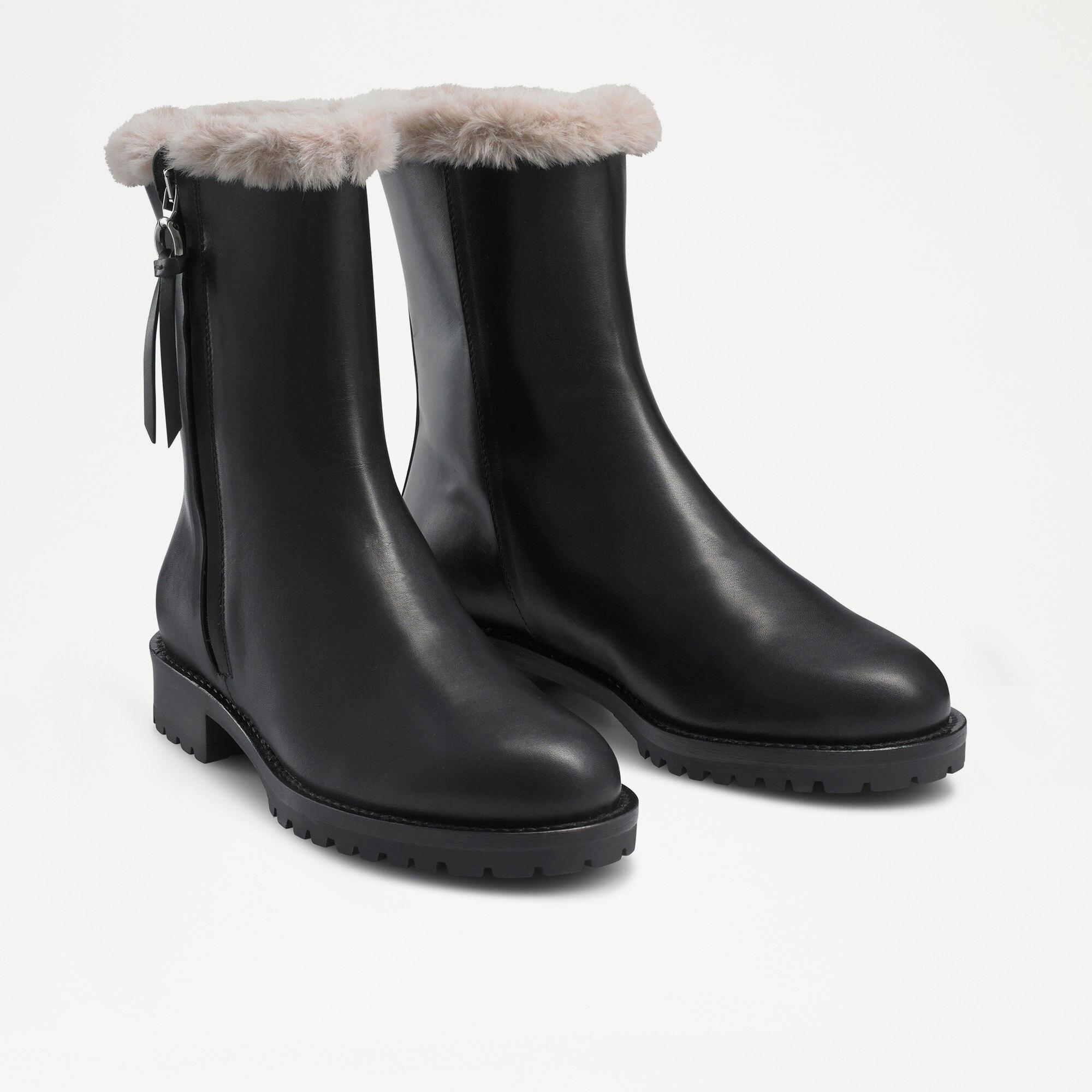 Black shearling lined boots top