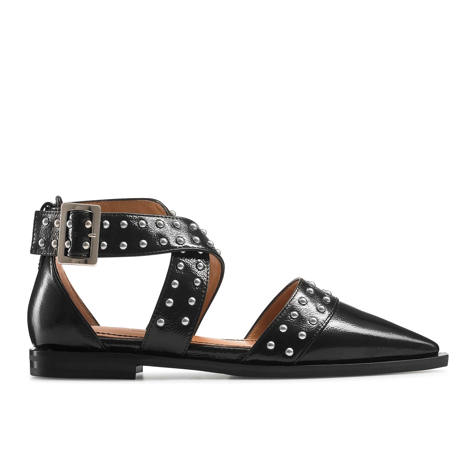 Russell Bromley Embellished Pointed Toe Cross ankle Buckle Strap