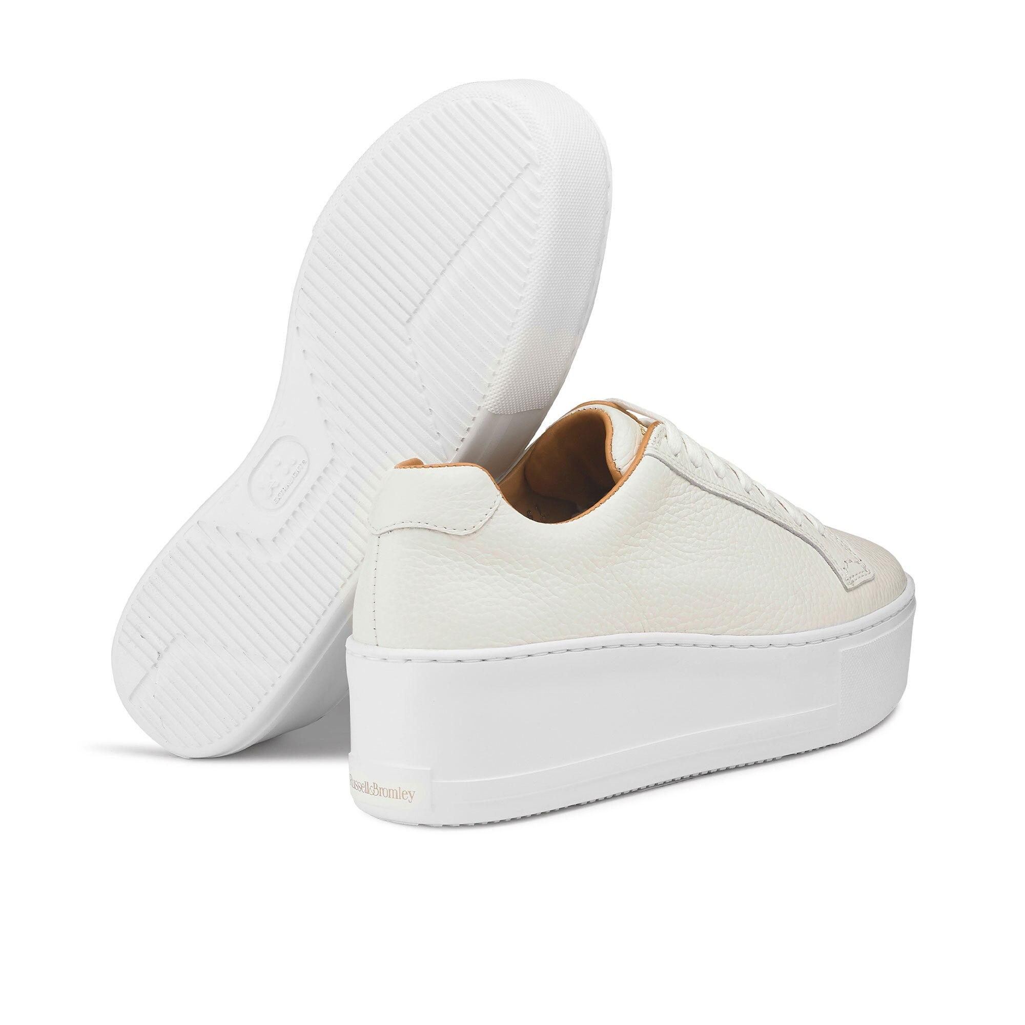 Russell & Bromley Leather Park Life Lace-up Flatform in White | Lyst UK
