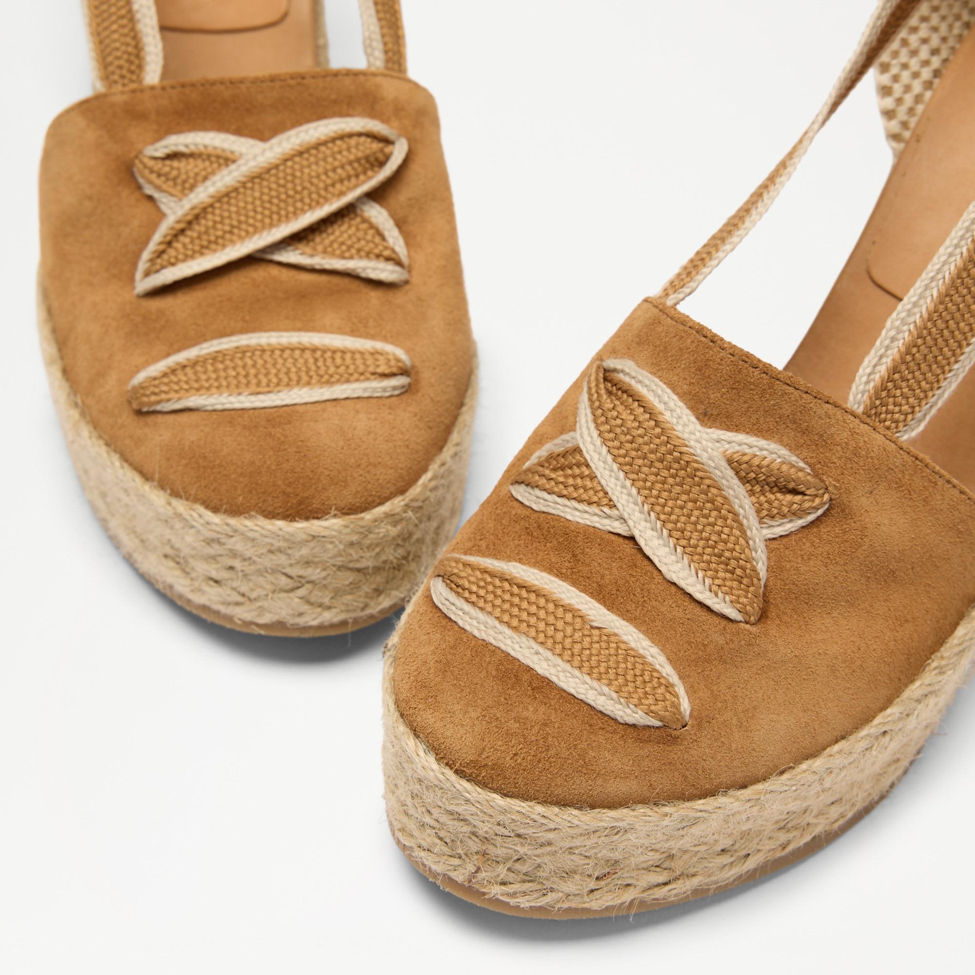 Russell Bromley Hale Tie Lace Up Espadrille Wedge in Brown Lyst UK